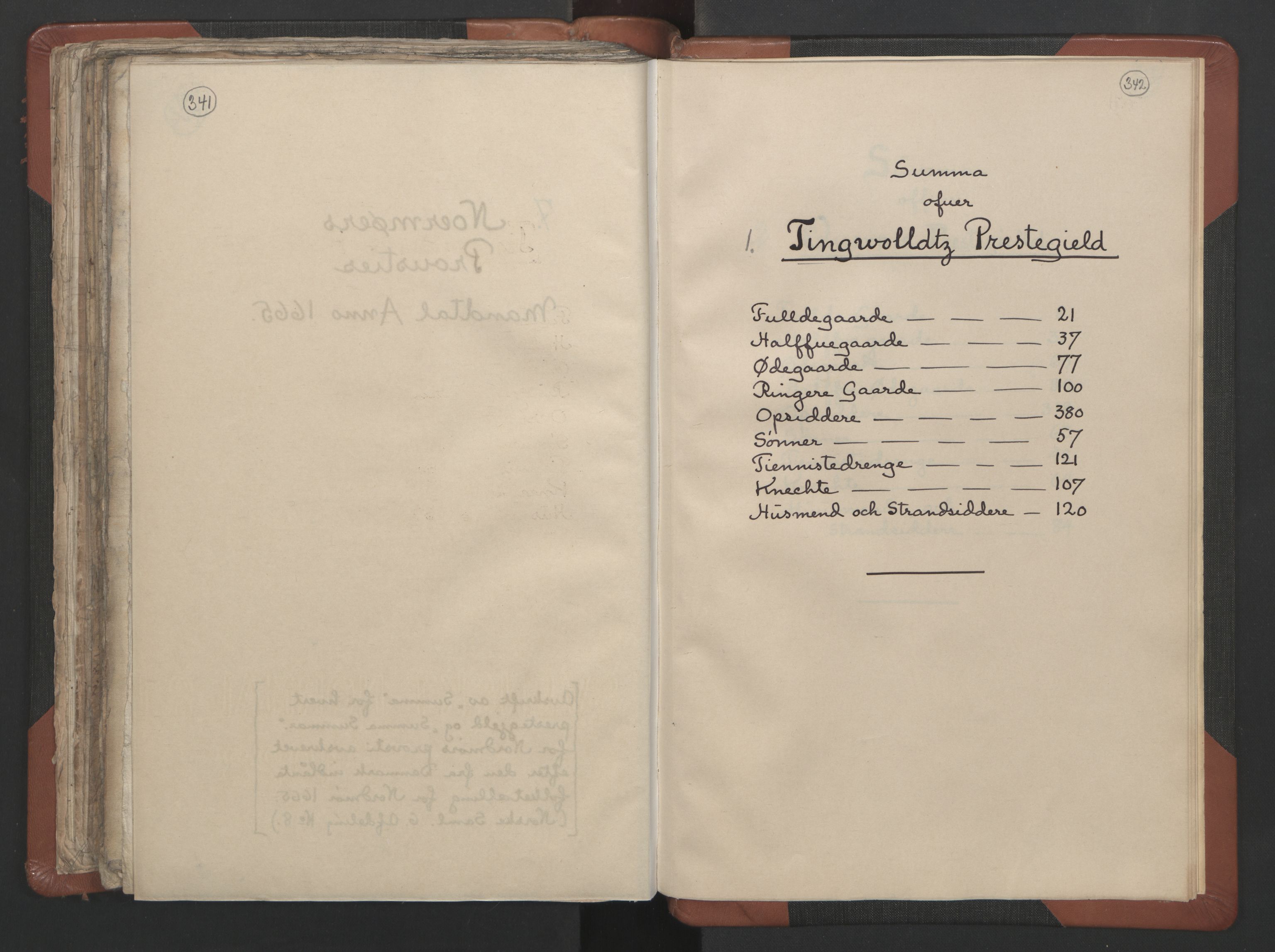 RA, Vicar's Census 1664-1666, no. 29: Nordmøre deanery, 1664-1666, p. 341-342