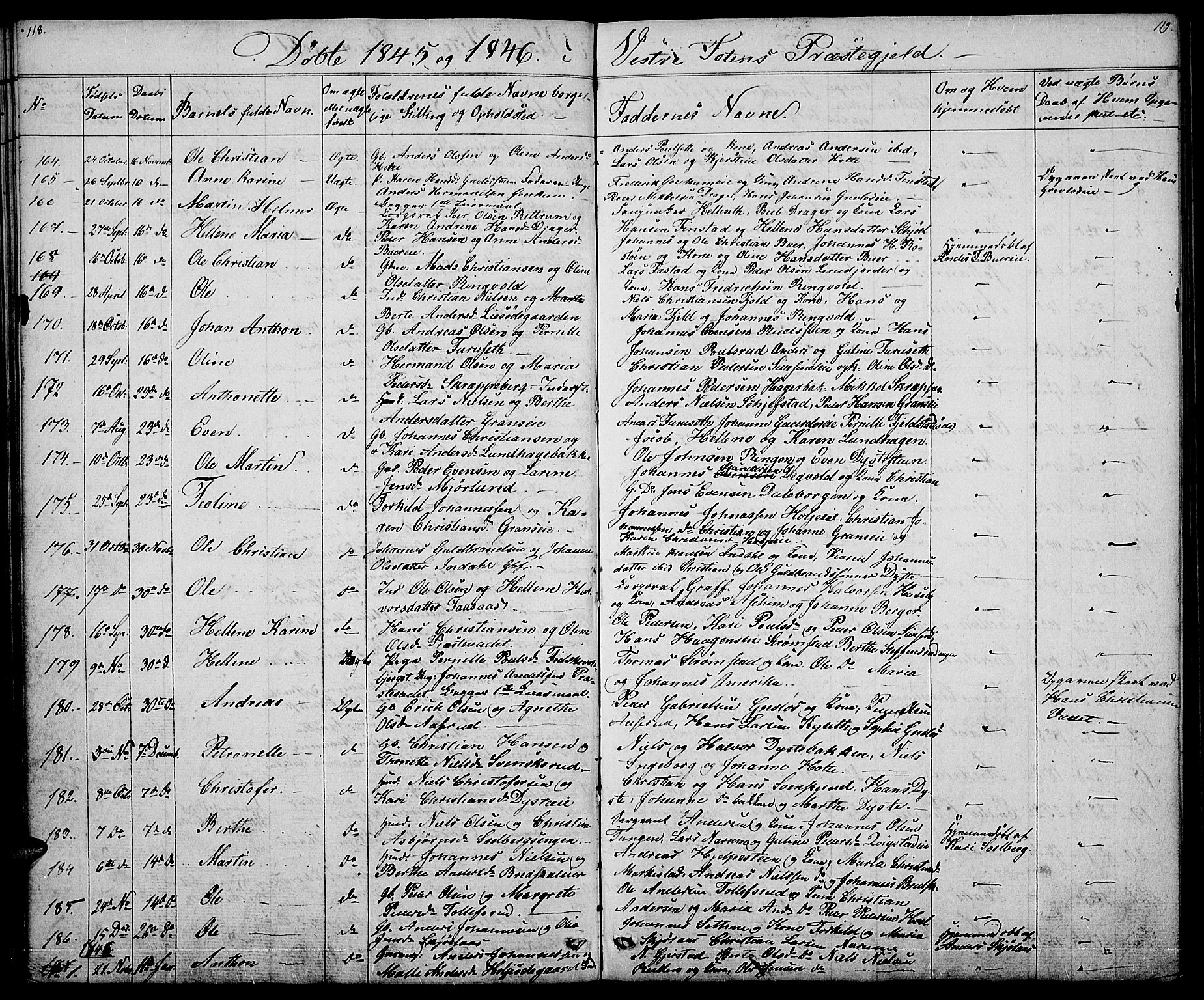 Vestre Toten prestekontor, AV/SAH-PREST-108/H/Ha/Hab/L0002: Parish register (copy) no. 2, 1836-1848, p. 118-119