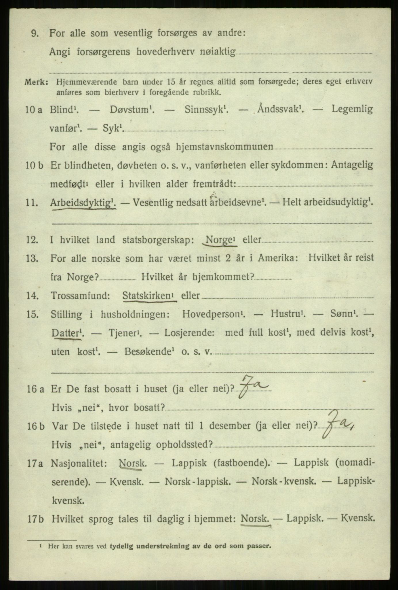 SATØ, 1920 census for Bardu, 1920, p. 2467