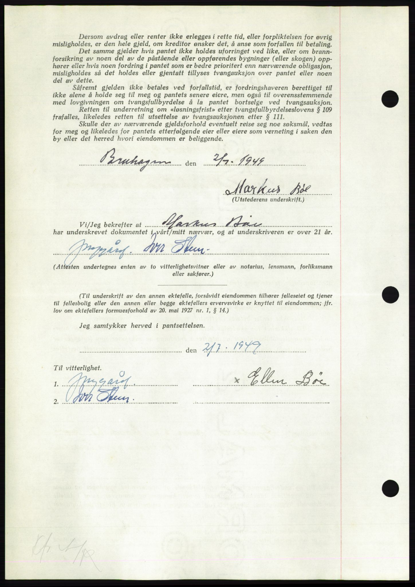 Nordmøre sorenskriveri, AV/SAT-A-4132/1/2/2Ca: Mortgage book no. B102, 1949-1949, Diary no: : 2152/1949