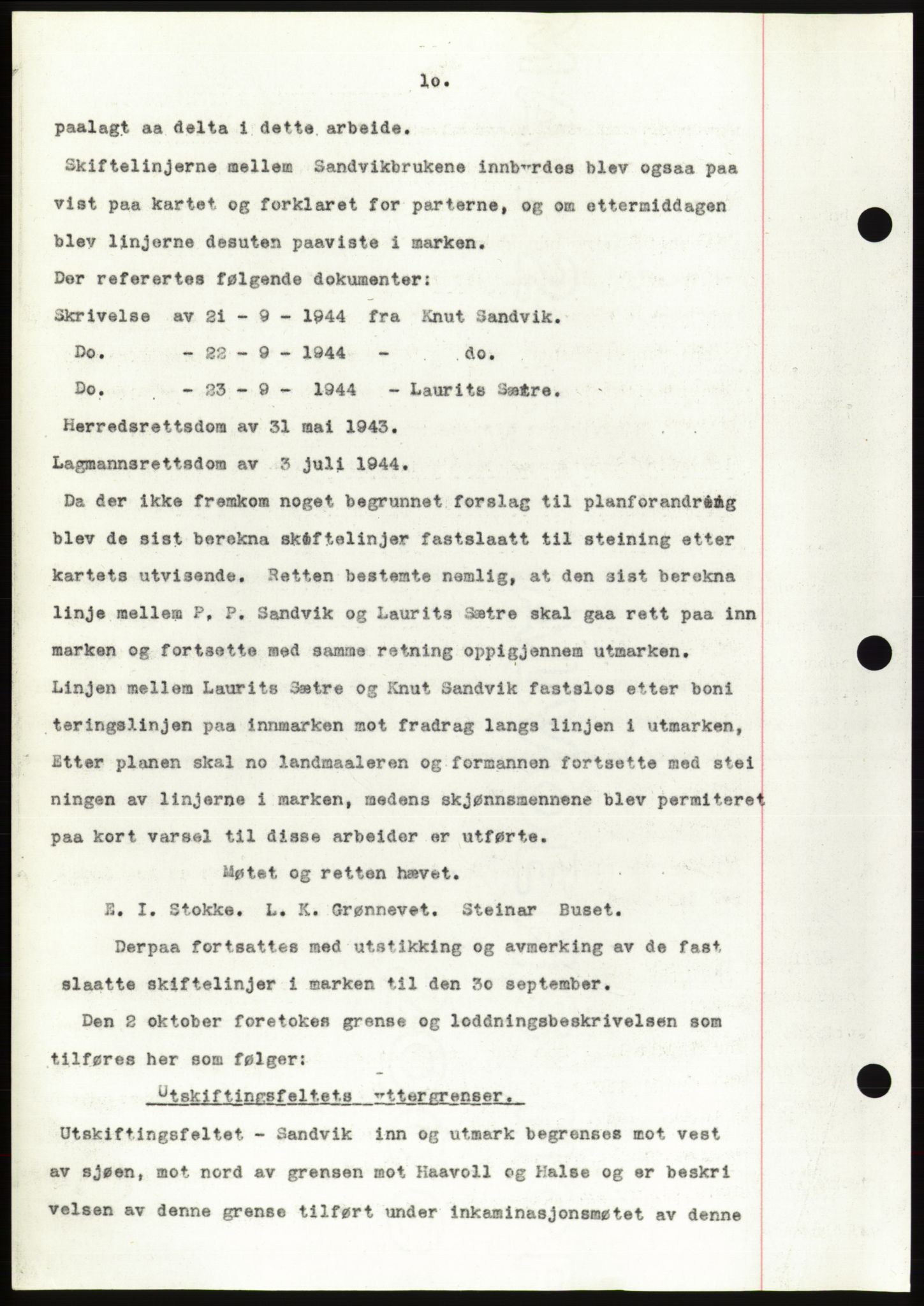 Søre Sunnmøre sorenskriveri, AV/SAT-A-4122/1/2/2C/L0076: Mortgage book no. 2A, 1943-1944, Diary no: : 1066/1944