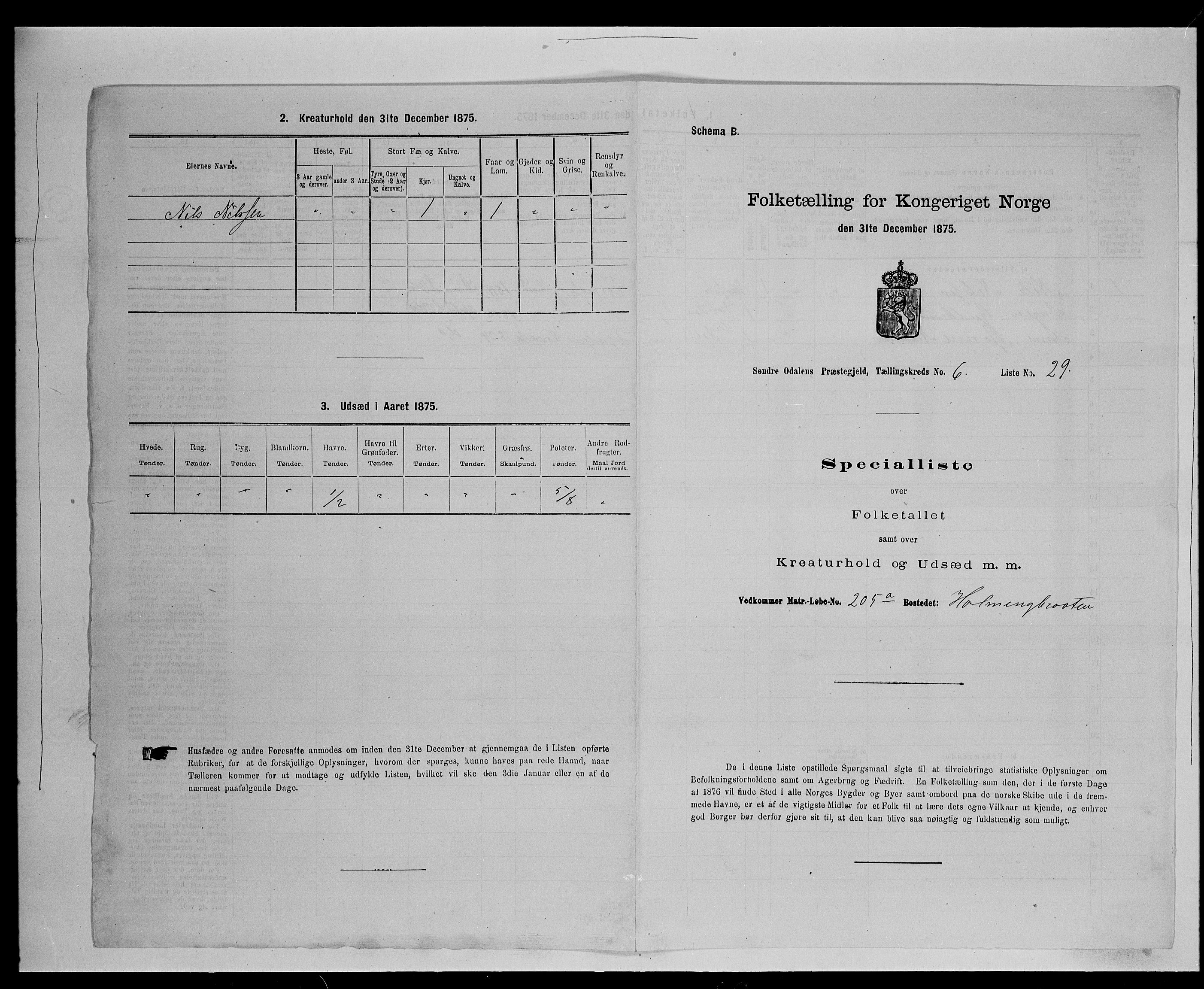 SAH, 1875 census for 0419P Sør-Odal, 1875, p. 653