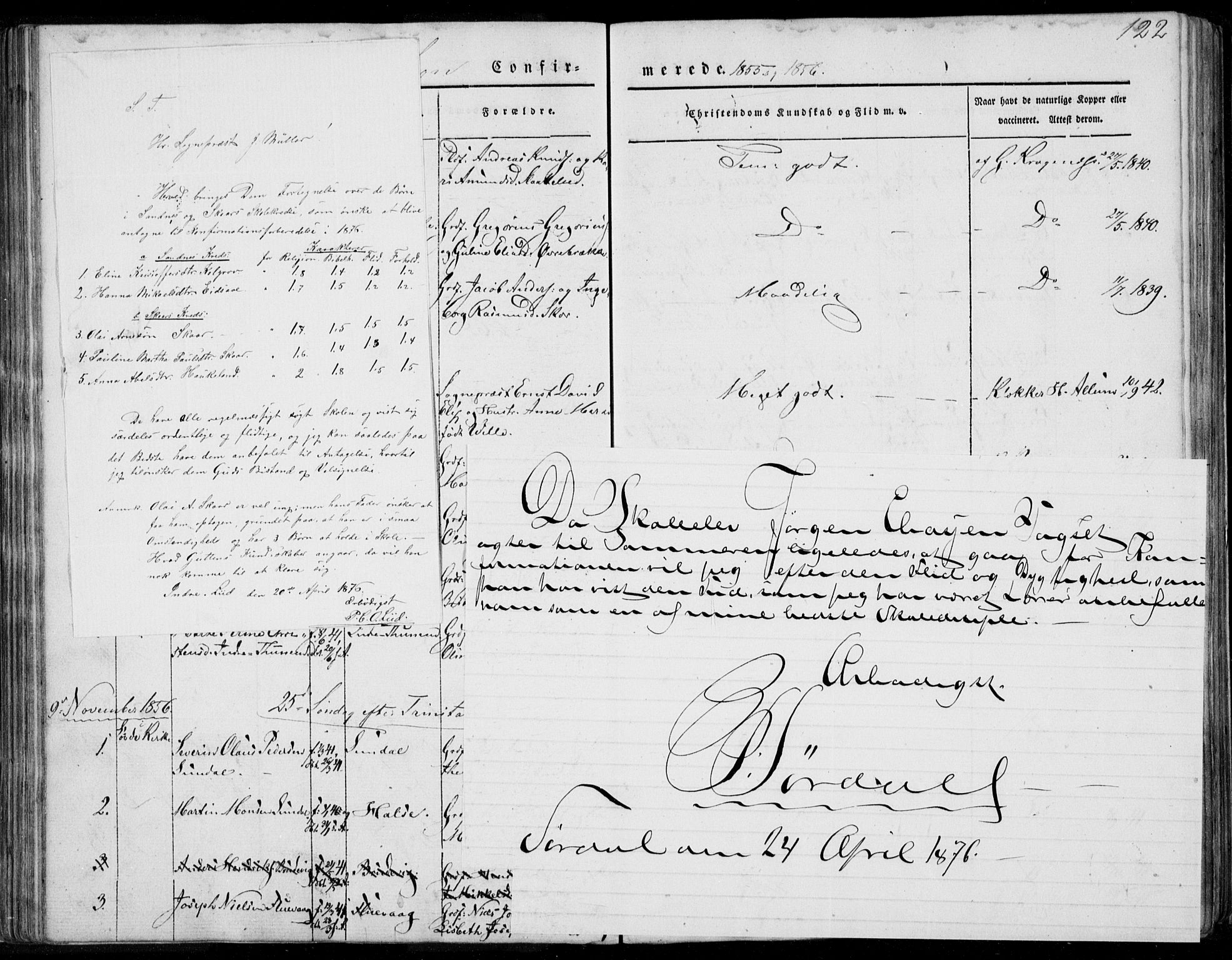 Ministerialprotokoller, klokkerbøker og fødselsregistre - Møre og Romsdal, AV/SAT-A-1454/501/L0006: Parish register (official) no. 501A06, 1844-1868, p. 122
