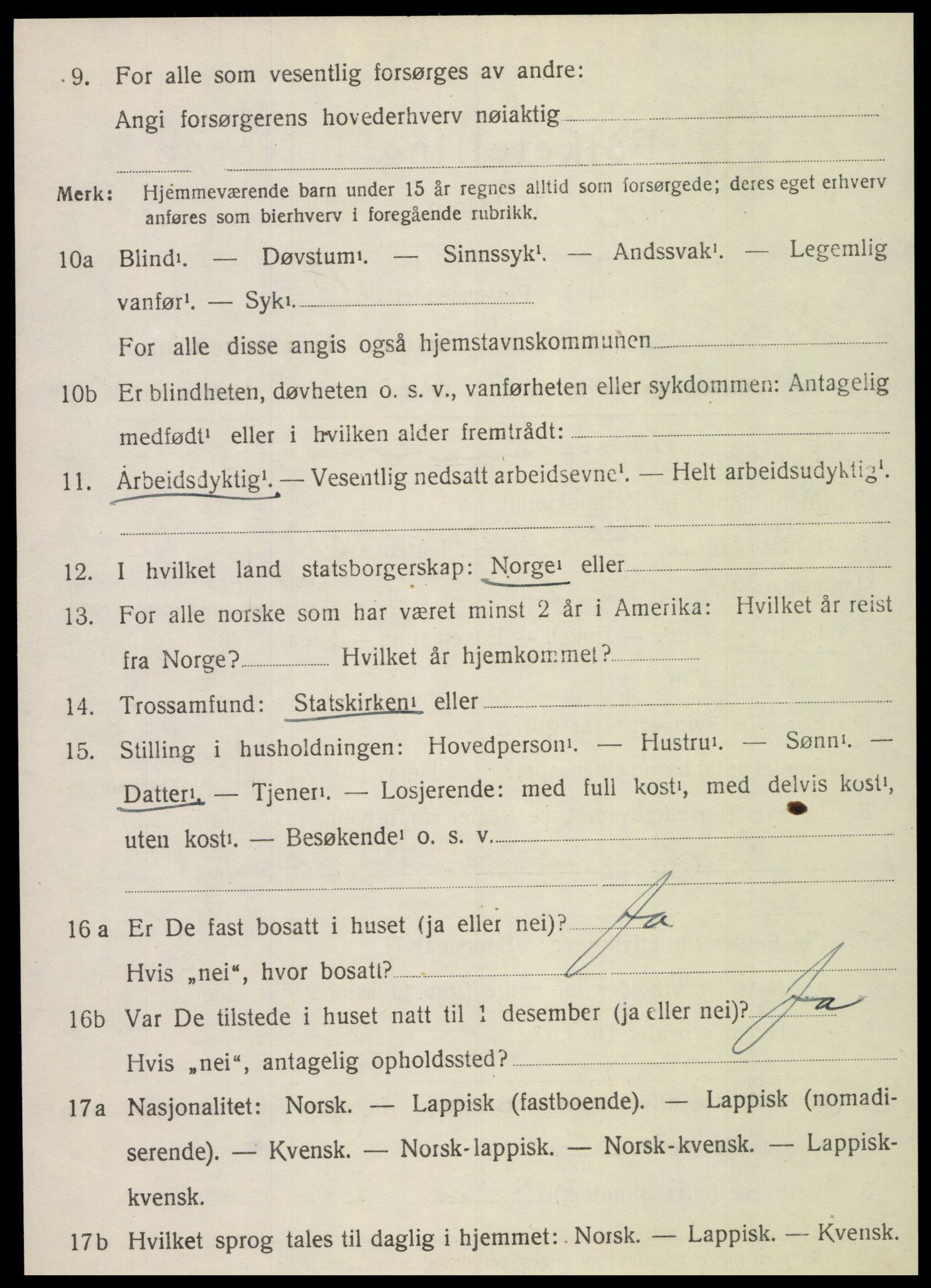 SAT, 1920 census for Vik, 1920, p. 5480