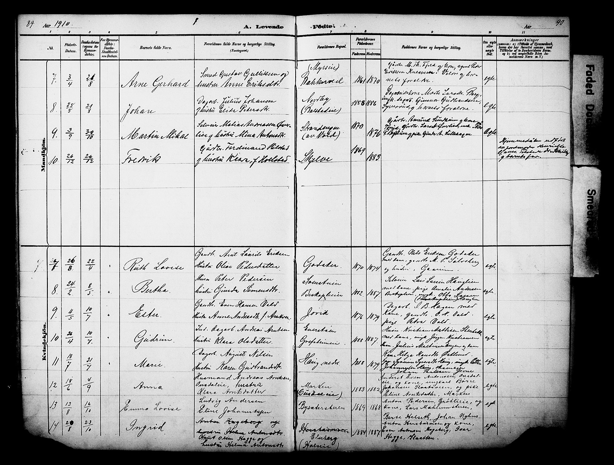 Nes prestekontor, Hedmark, AV/SAH-PREST-020/L/La/L0006: Parish register (copy) no. 6, 1890-1932, p. 89-90