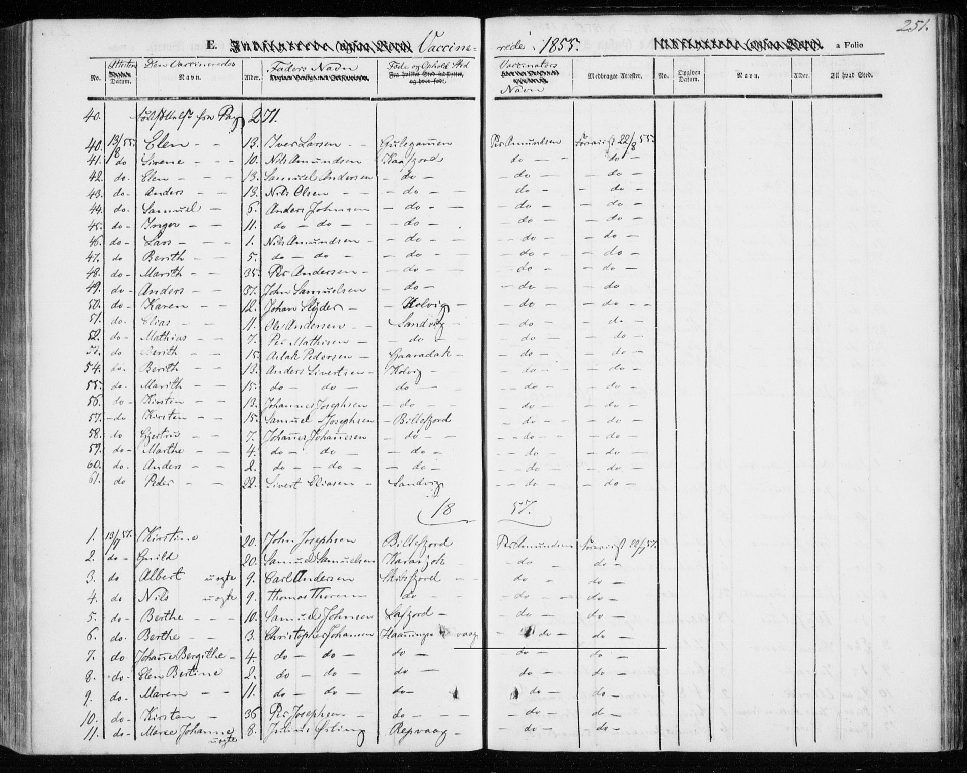 Kistrand/Porsanger sokneprestembete, SATØ/S-1351/H/Ha/L0004.kirke: Parish register (official) no. 4, 1843-1860, p. 251
