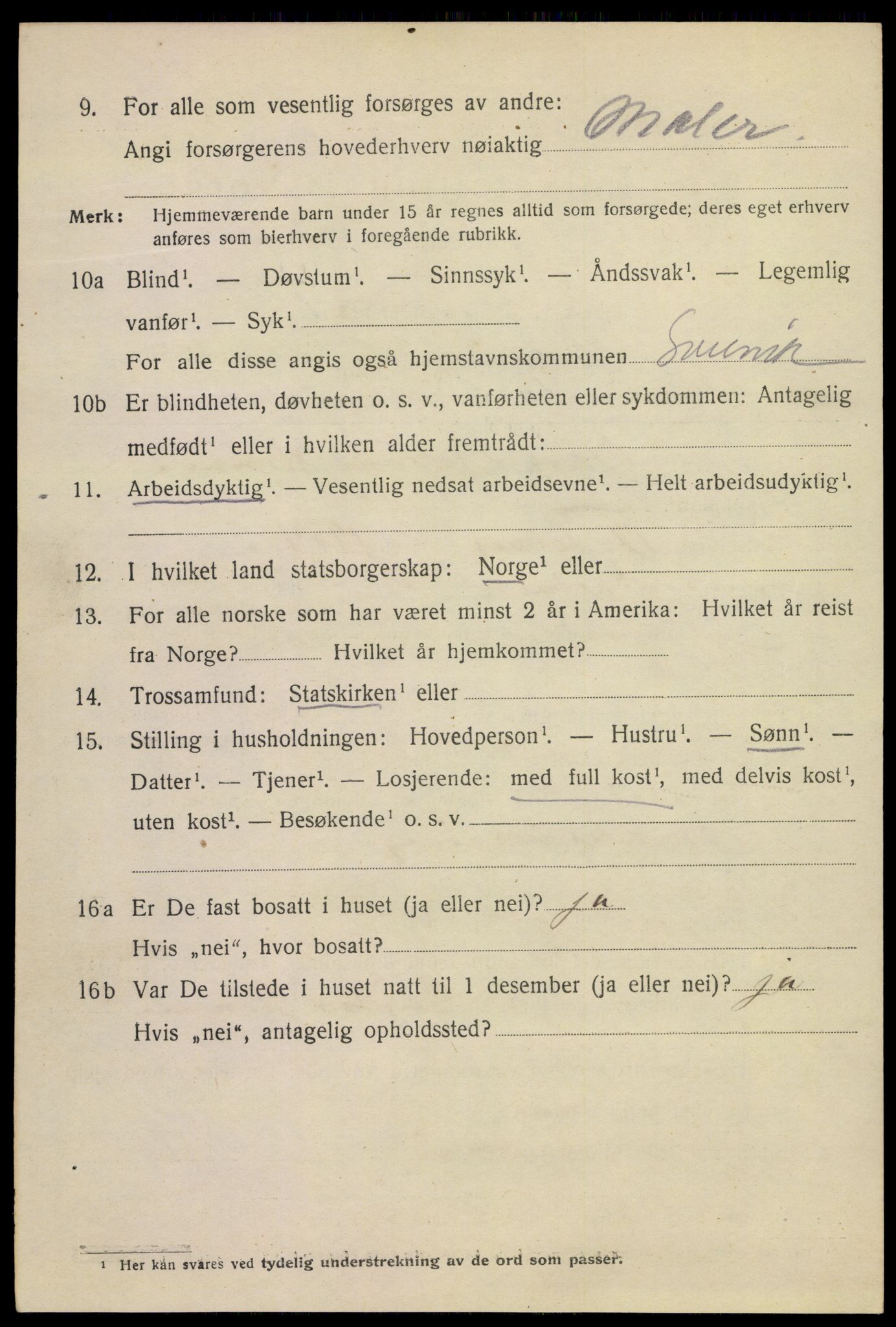 SAKO, 1920 census for Svelvik, 1920, p. 3120