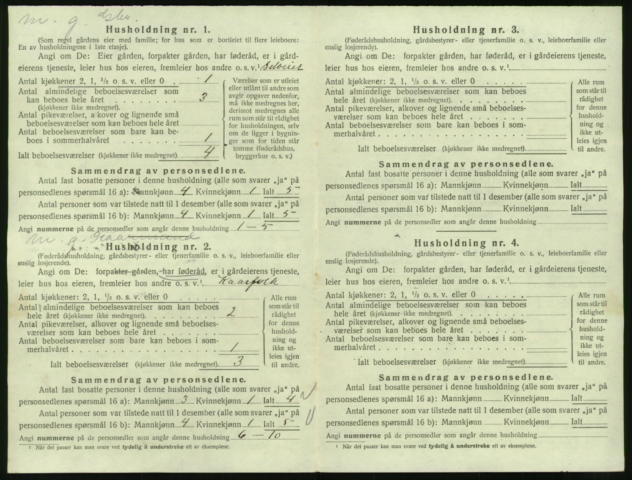 SAT, 1920 census for Veøy, 1920, p. 884