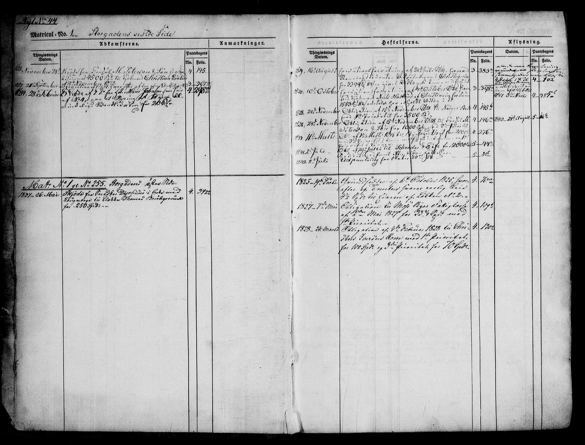 Moss byfogd, SAO/A-10863/G/Ga/Gac/L0001: Mortgage register no. III 1, 1781-1849