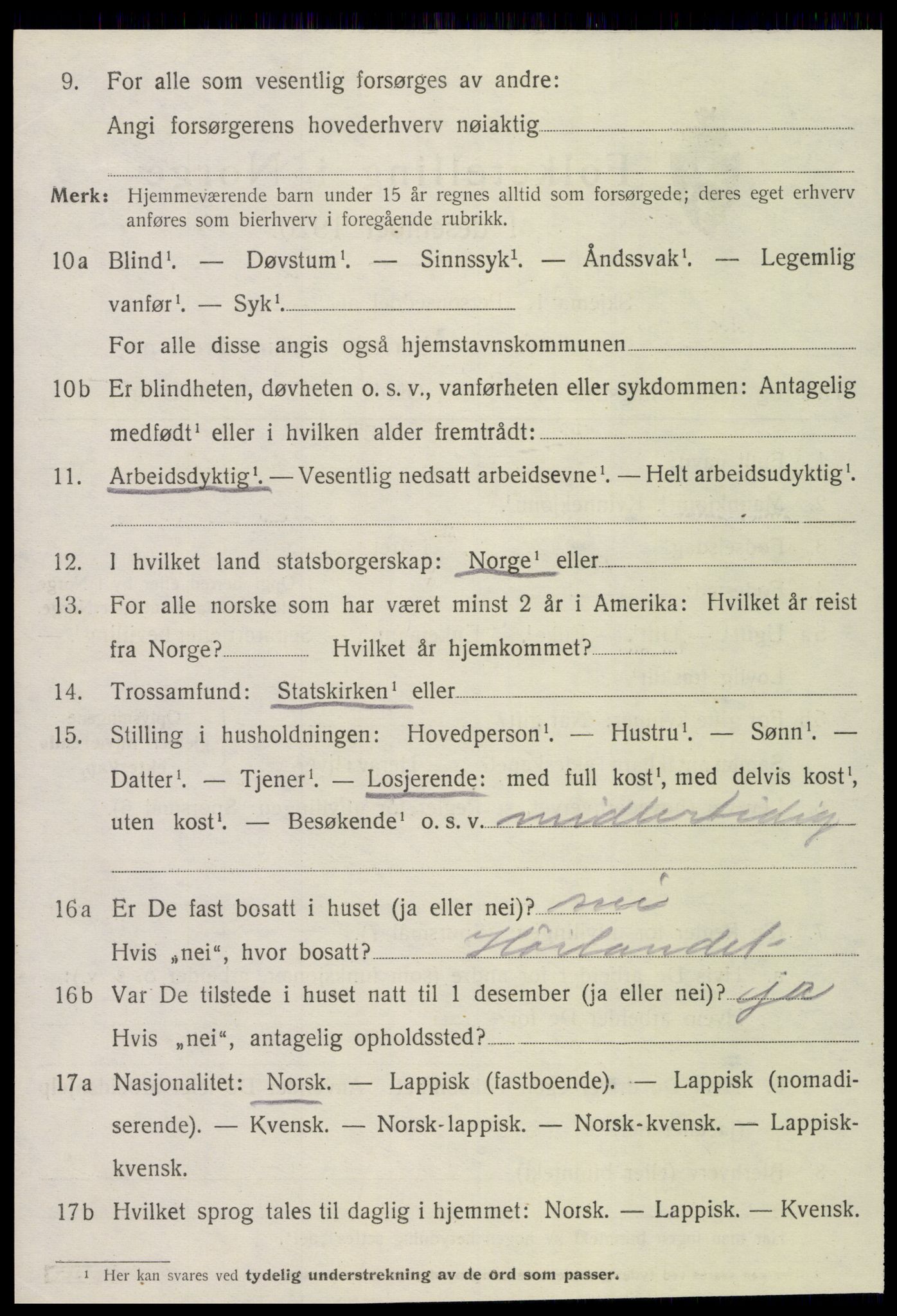 SAT, 1920 census for Høylandet, 1920, p. 743