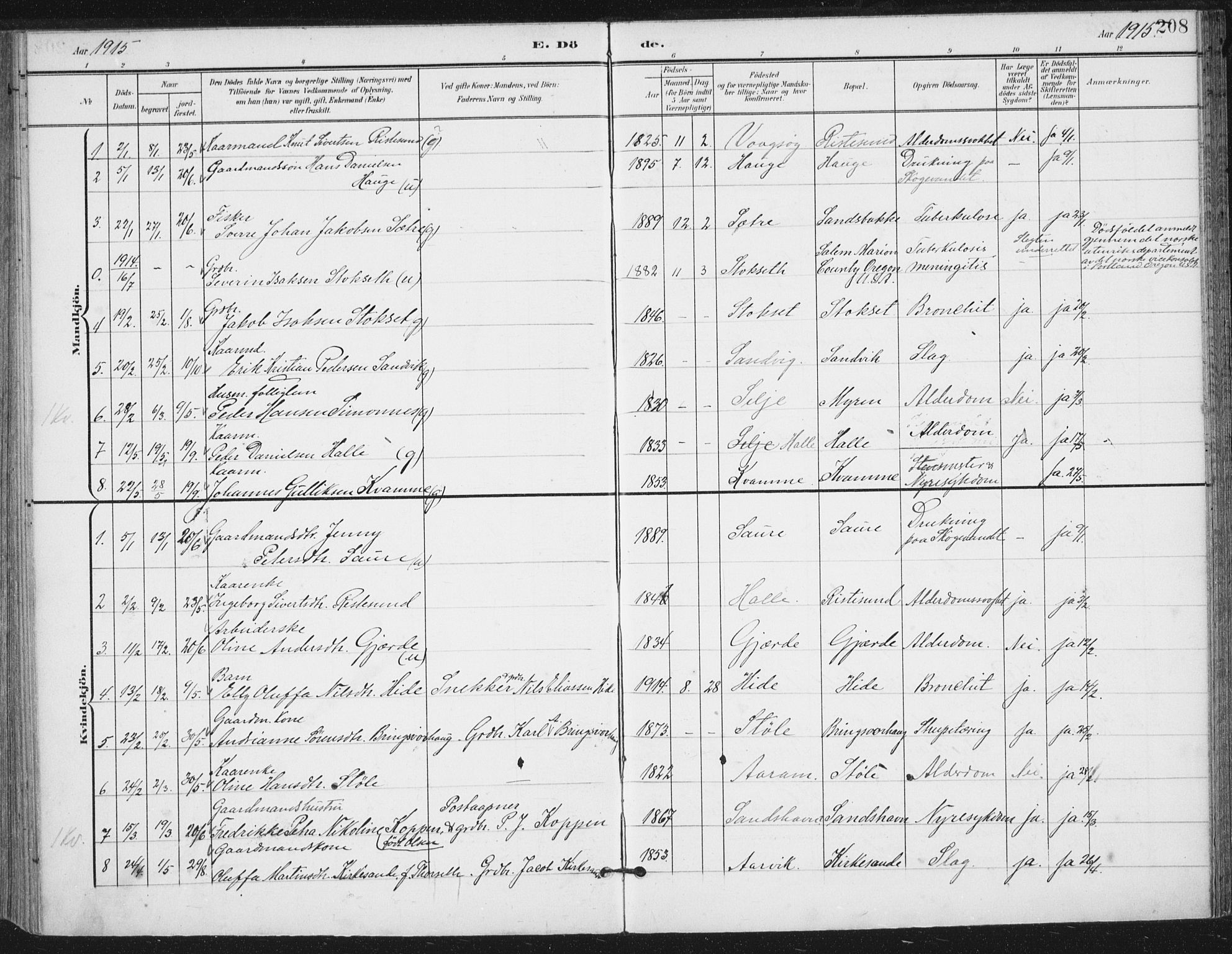 Ministerialprotokoller, klokkerbøker og fødselsregistre - Møre og Romsdal, AV/SAT-A-1454/503/L0038: Parish register (official) no. 503A06, 1901-1917, p. 208