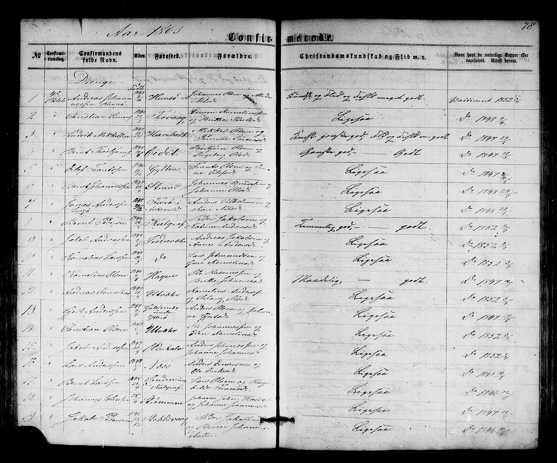 Solund sokneprestembete, AV/SAB-A-81401: Parish register (copy) no. A 1, 1860-1893, p. 78