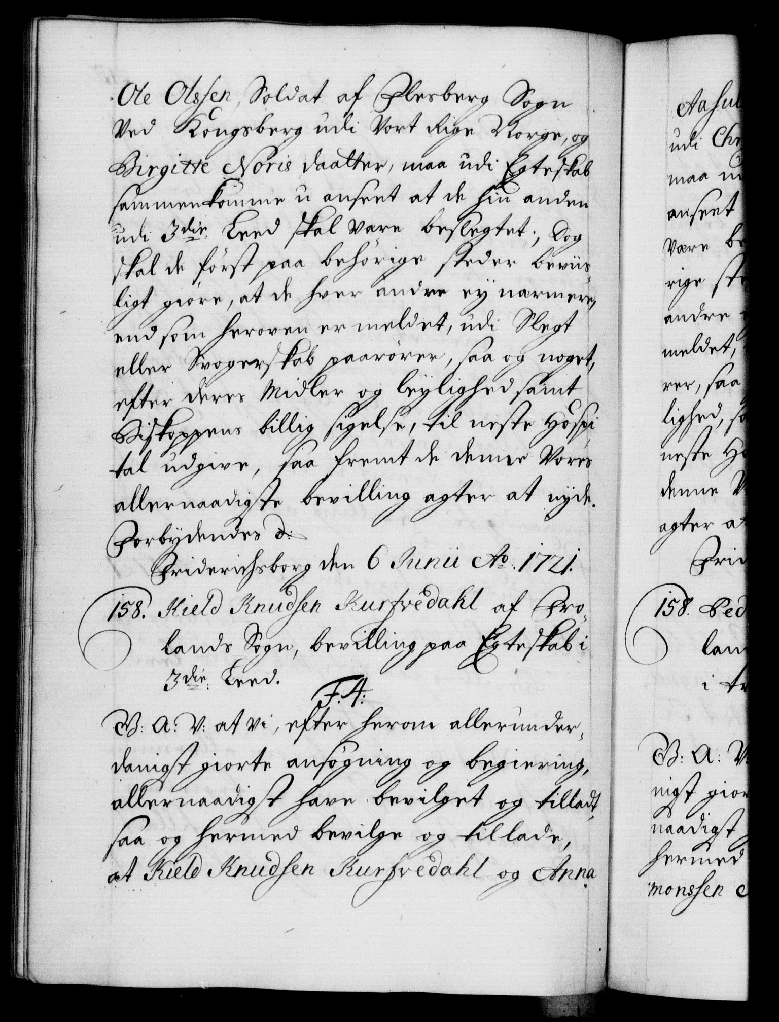 Danske Kanselli 1572-1799, AV/RA-EA-3023/F/Fc/Fca/Fcaa/L0023: Norske registre, 1720-1722, p. 315b