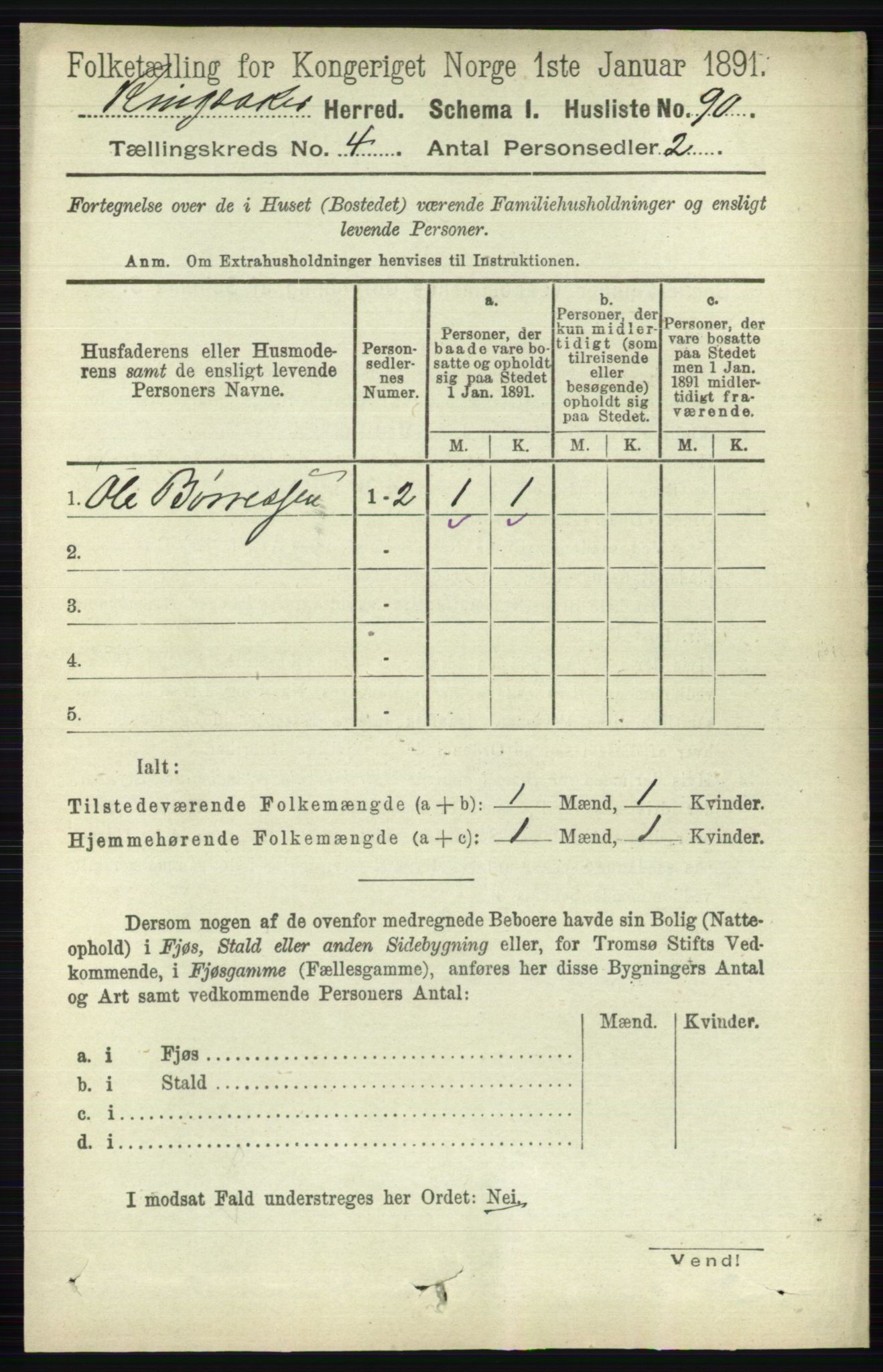 RA, 1891 census for 0412 Ringsaker, 1891, p. 1772