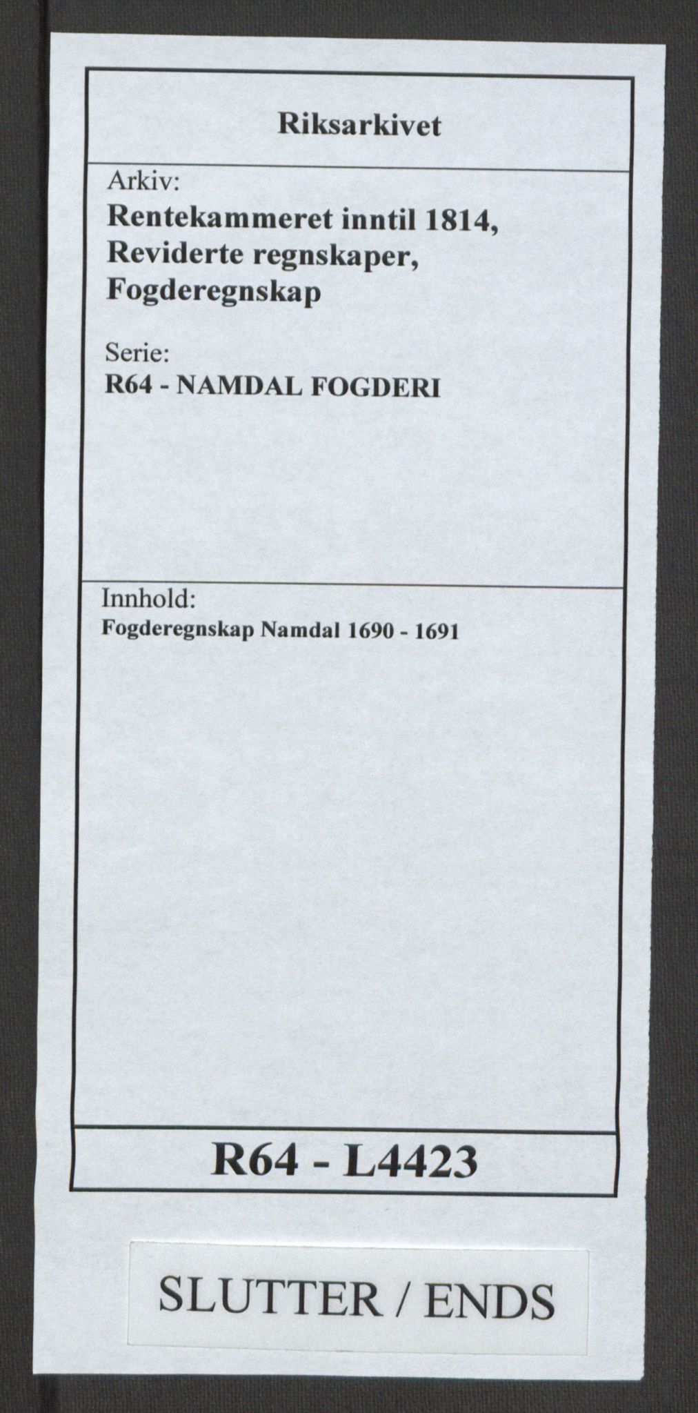 Rentekammeret inntil 1814, Reviderte regnskaper, Fogderegnskap, RA/EA-4092/R64/L4423: Fogderegnskap Namdal, 1690-1691, p. 376