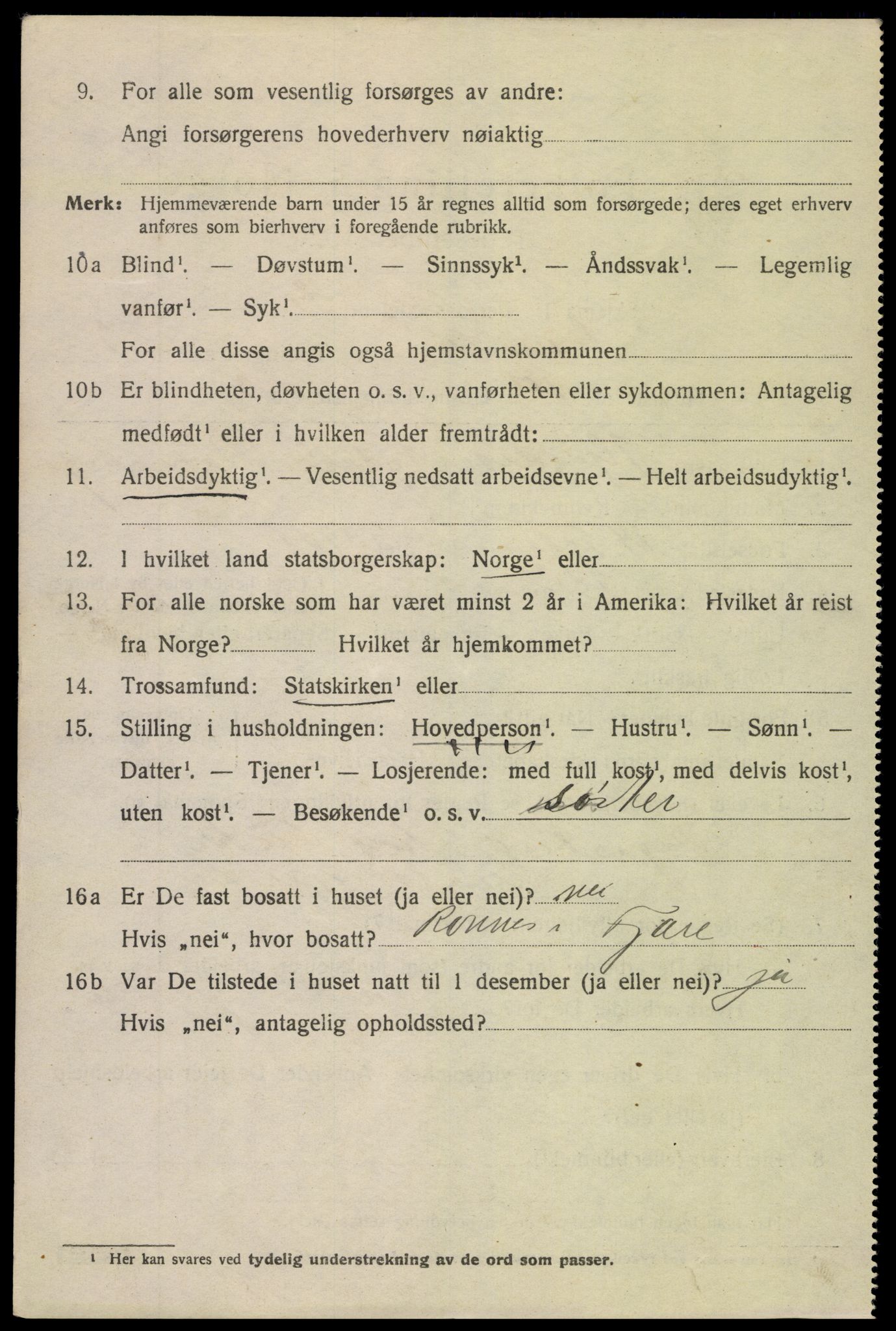 SAK, 1920 census for Grimstad, 1920, p. 5434