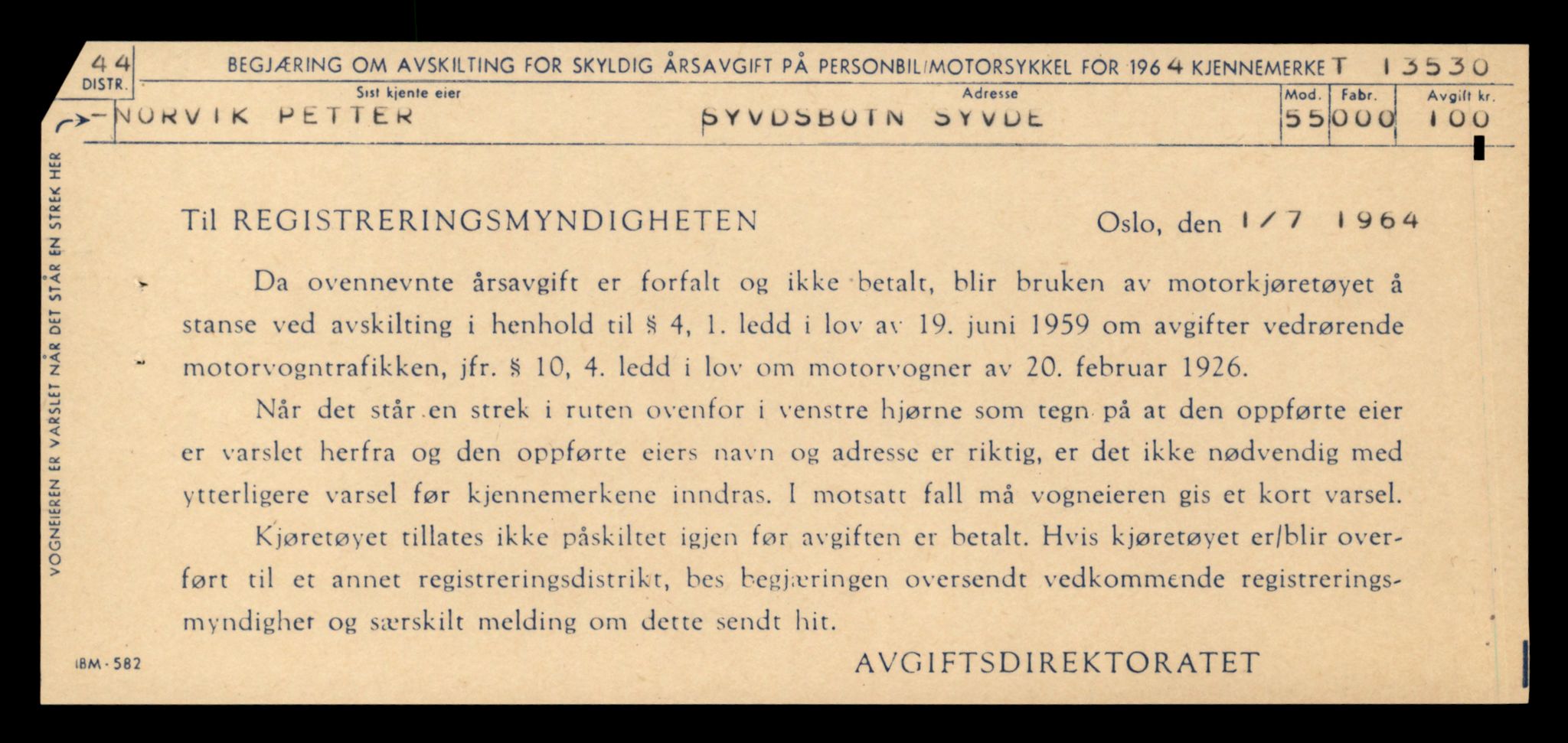 Møre og Romsdal vegkontor - Ålesund trafikkstasjon, AV/SAT-A-4099/F/Fe/L0039: Registreringskort for kjøretøy T 13361 - T 13530, 1927-1998, p. 2991