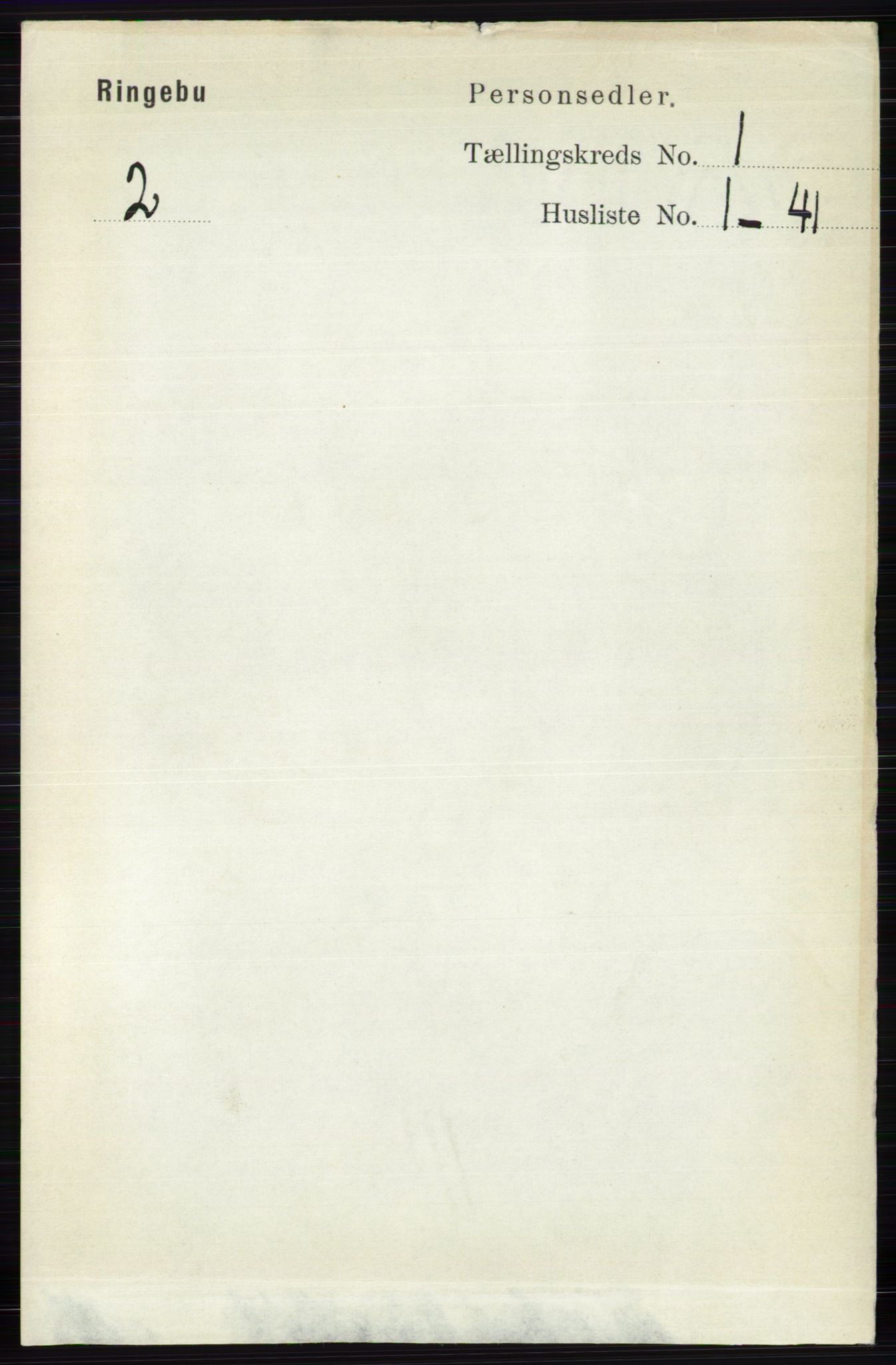 RA, 1891 census for 0520 Ringebu, 1891, p. 92