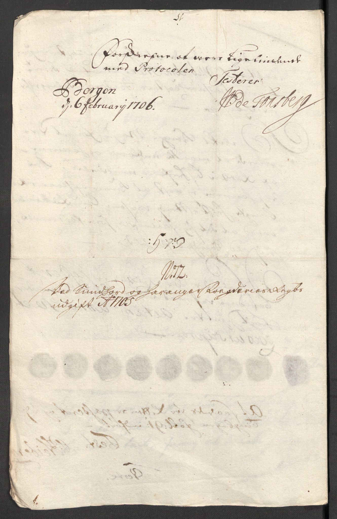 Rentekammeret inntil 1814, Reviderte regnskaper, Fogderegnskap, AV/RA-EA-4092/R48/L2983: Fogderegnskap Sunnhordland og Hardanger, 1705, p. 221