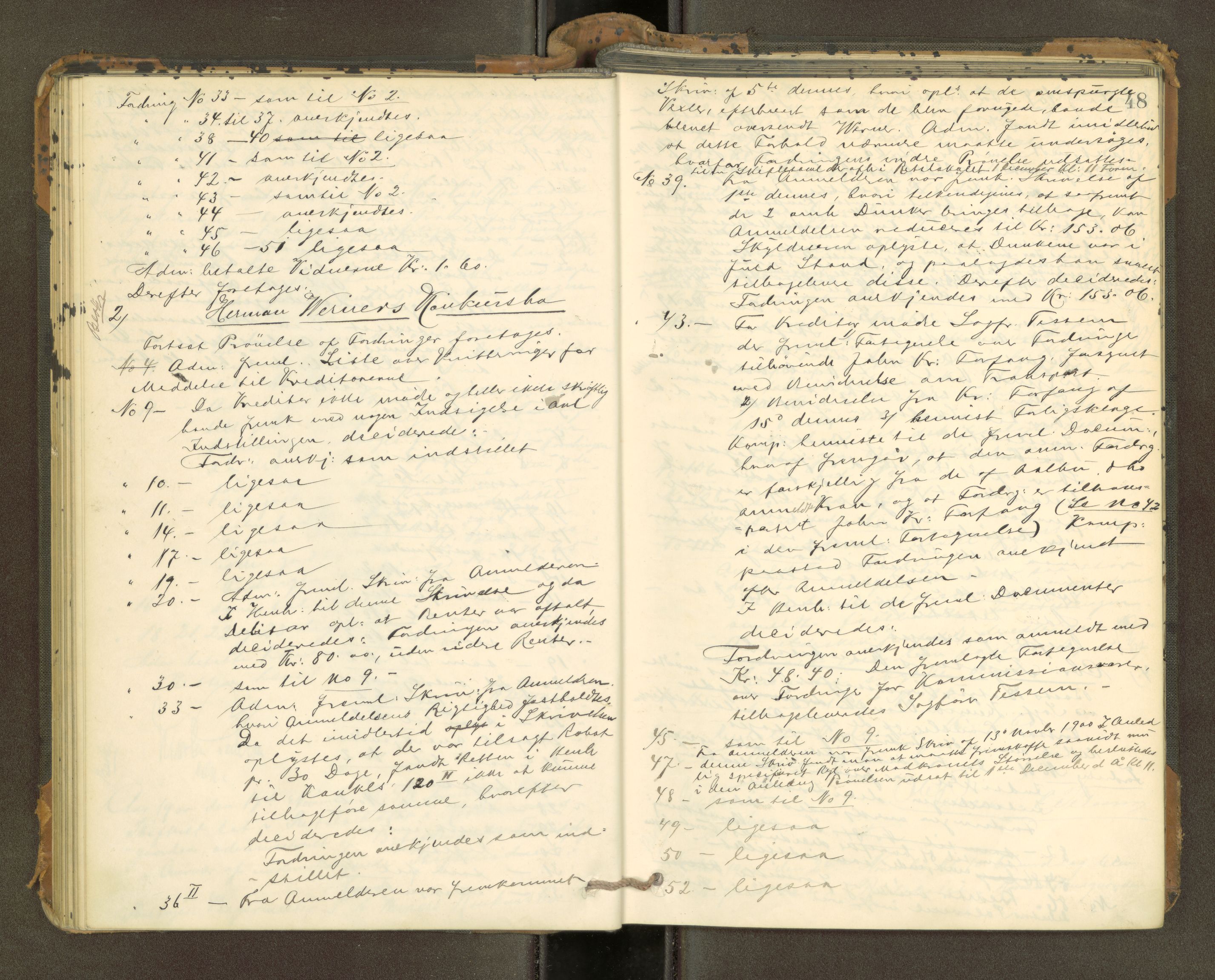 Trondheim byfogd, AV/SAT-A-0003/1/3/3B/L0013: Skiftebehandlingsprotokoll - 13/1-1674. (u/ register) U, 1900-1904, p. 48