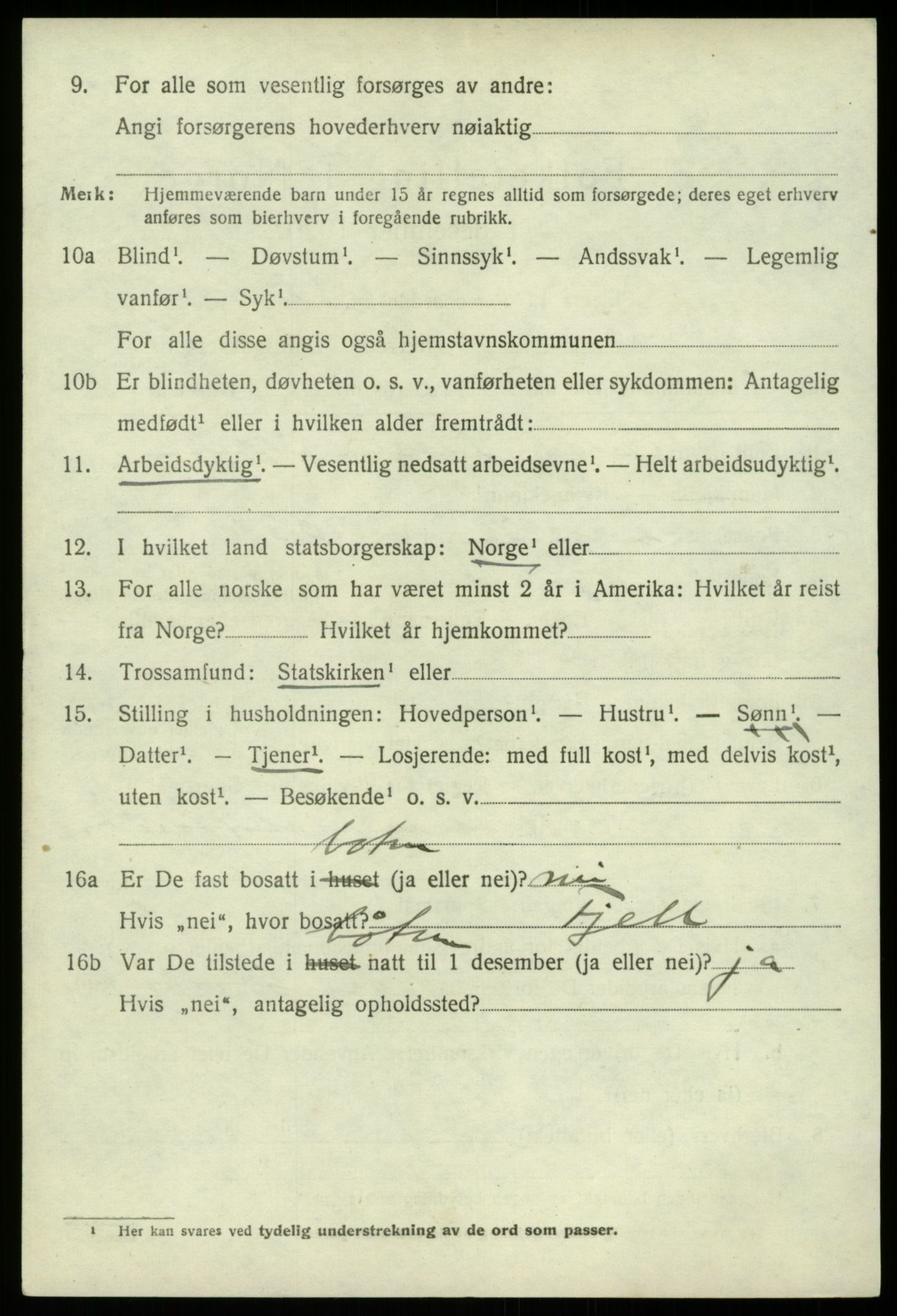 SAB, 1920 census for Hamre, 1920, p. 4238