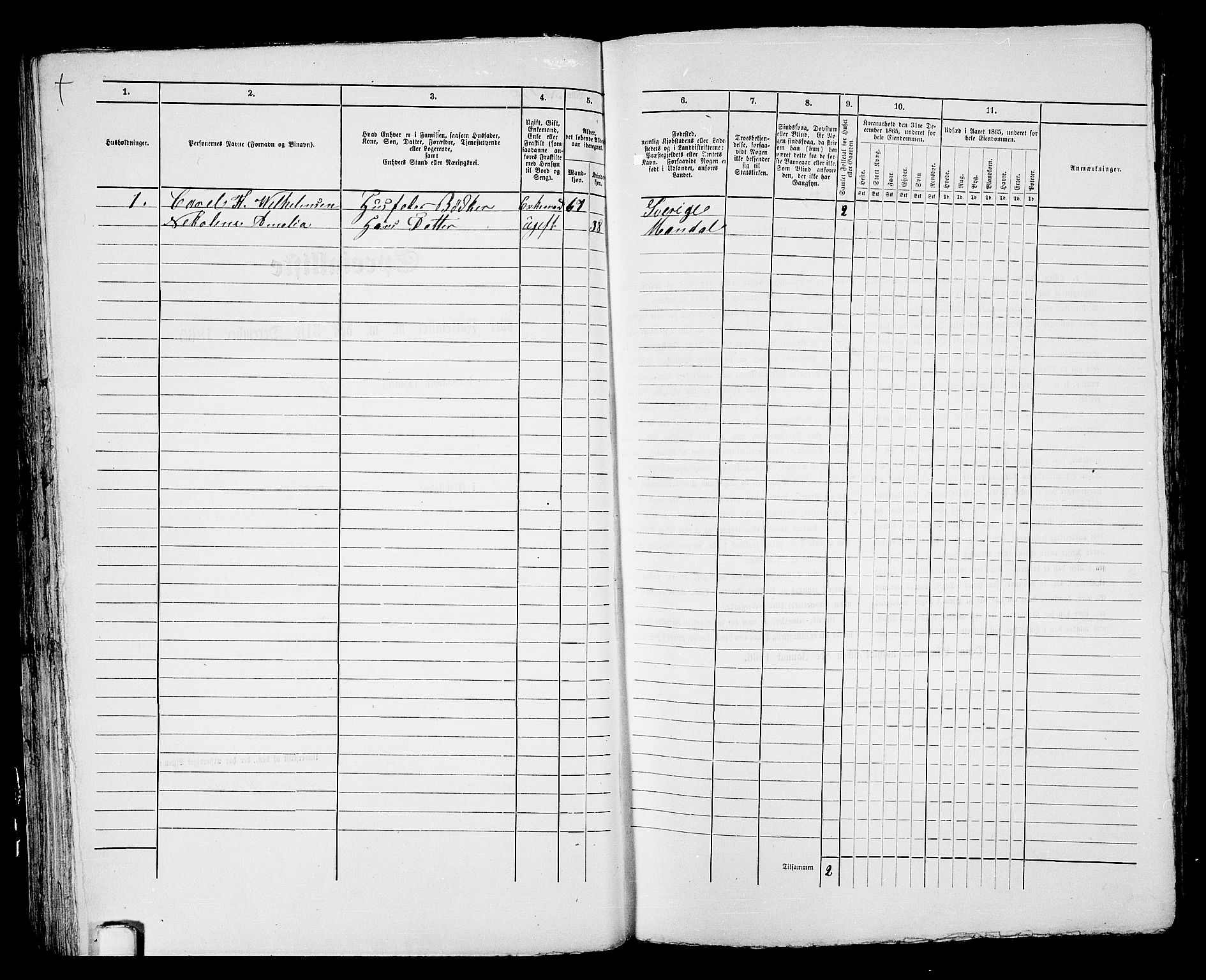 RA, 1865 census for Mandal/Mandal, 1865, p. 565