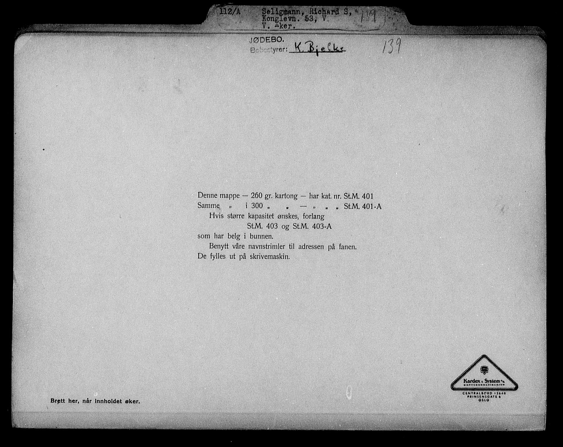 Justisdepartementet, Tilbakeføringskontoret for inndratte formuer, AV/RA-S-1564/H/Hc/Hcc/L0980: --, 1945-1947, p. 77