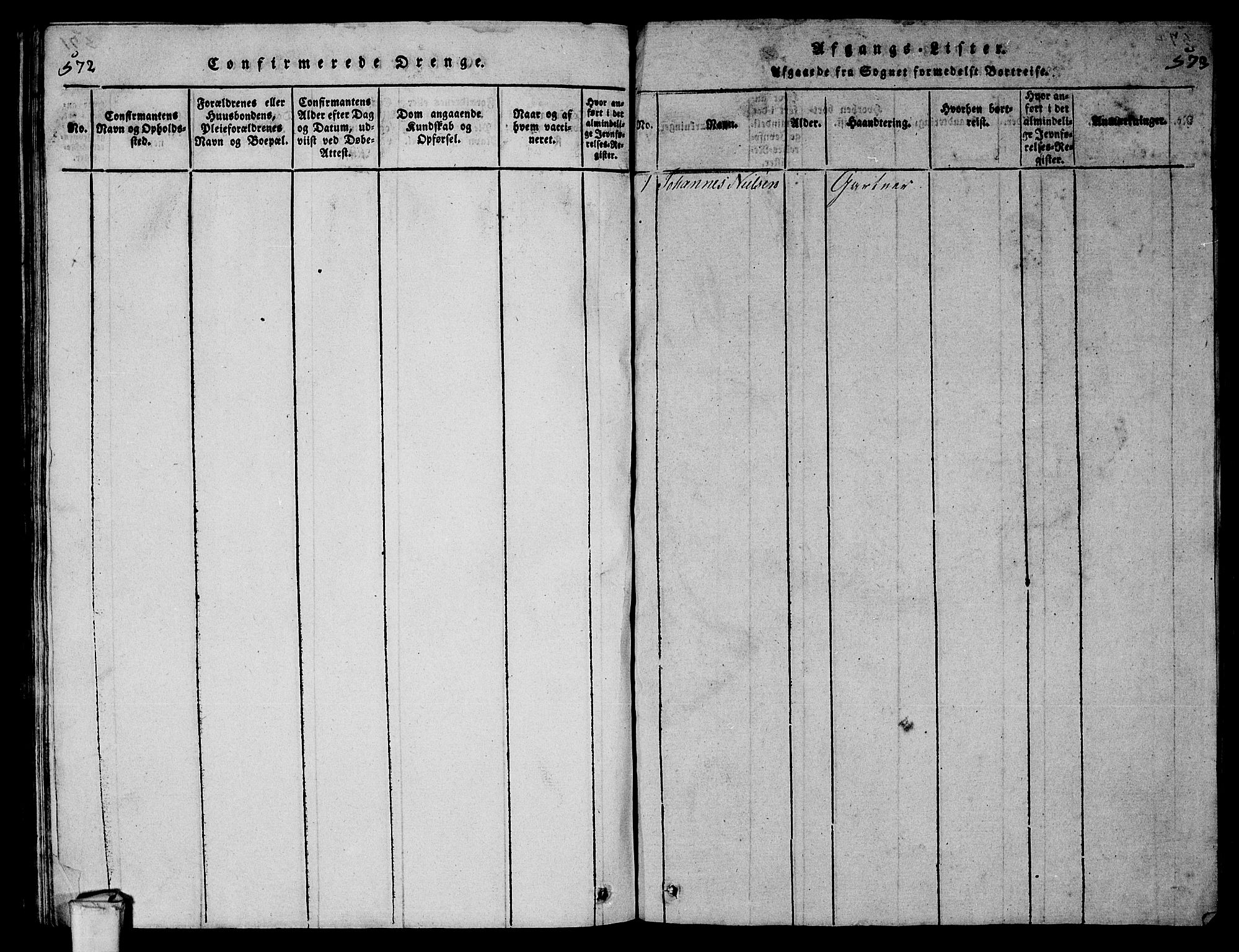 Larvik kirkebøker, SAKO/A-352/G/Gb/L0001: Parish register (copy) no. II 1, 1818-1843, p. 572-573