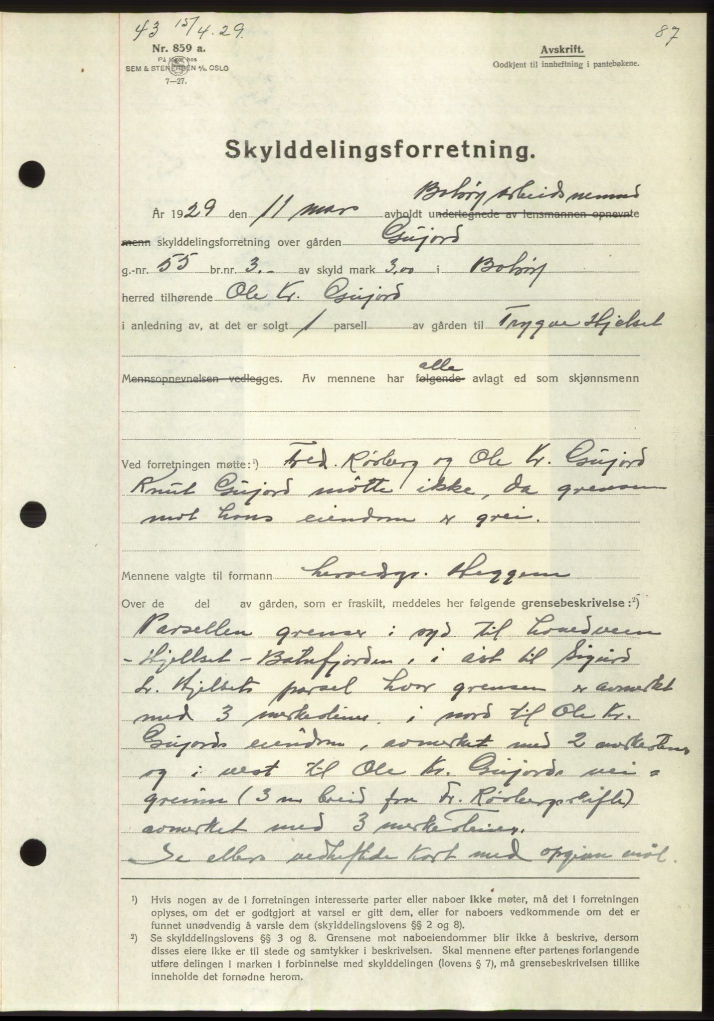 Romsdal sorenskriveri, AV/SAT-A-4149/1/2/2C/L0056: Mortgage book no. 50, 1929-1929, Deed date: 15.04.1929