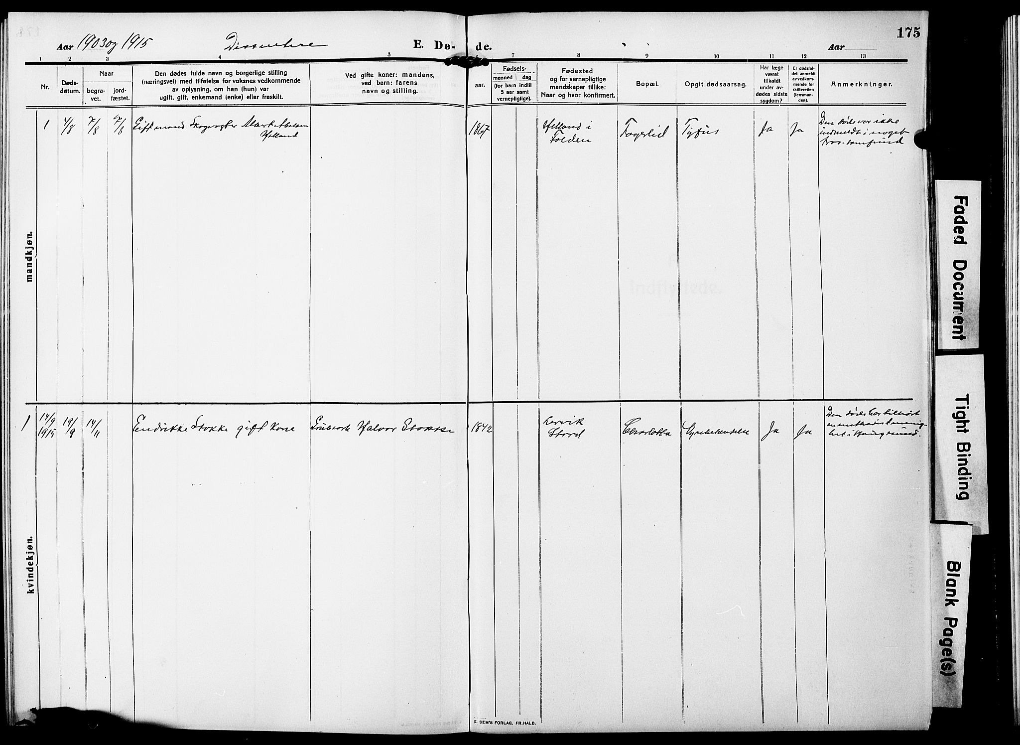 Ministerialprotokoller, klokkerbøker og fødselsregistre - Nordland, SAT/A-1459/850/L0710: Parish register (official) no. 850A02, 1910-1920, p. 175