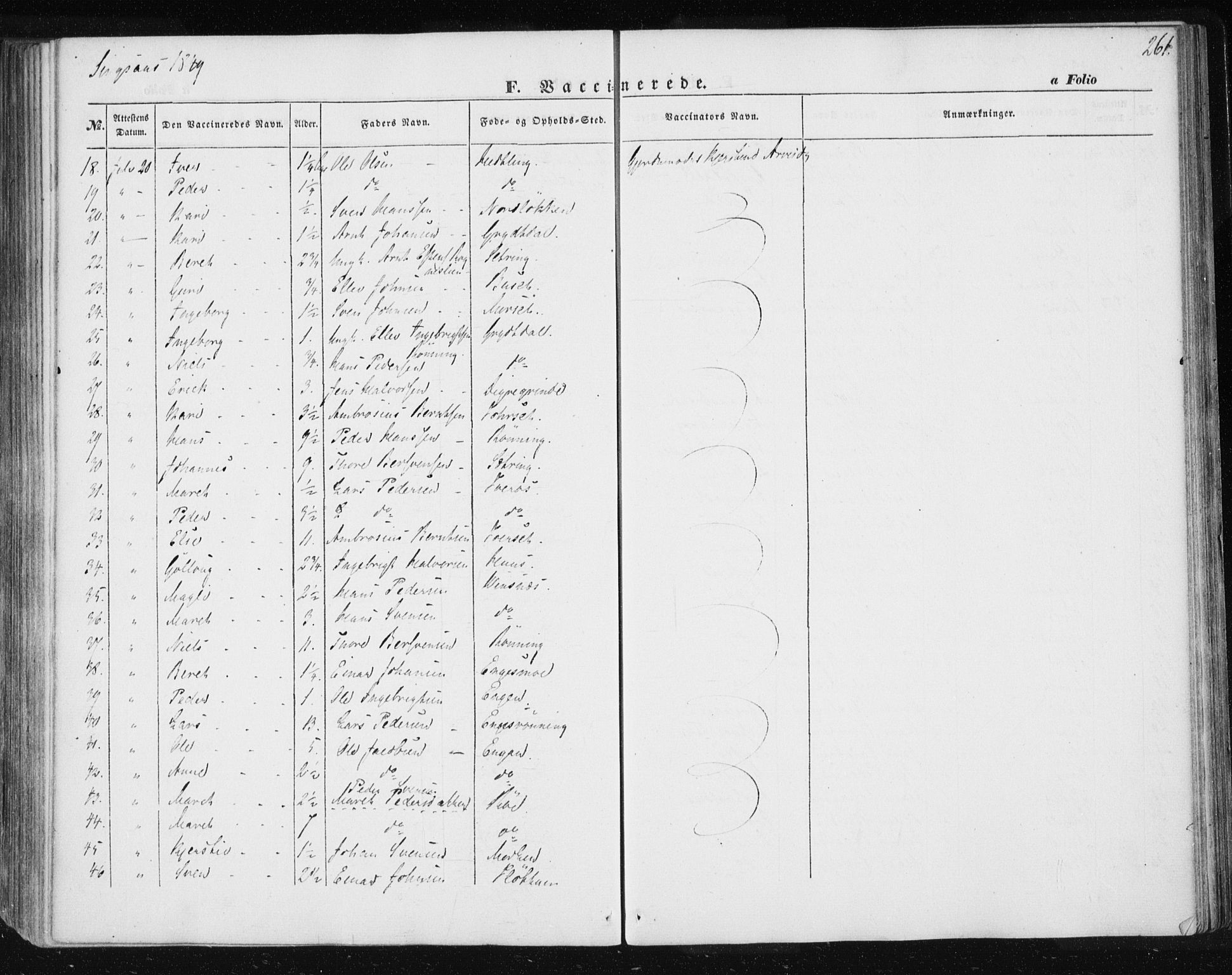Ministerialprotokoller, klokkerbøker og fødselsregistre - Sør-Trøndelag, SAT/A-1456/685/L0964: Parish register (official) no. 685A06 /2, 1846-1859, p. 261