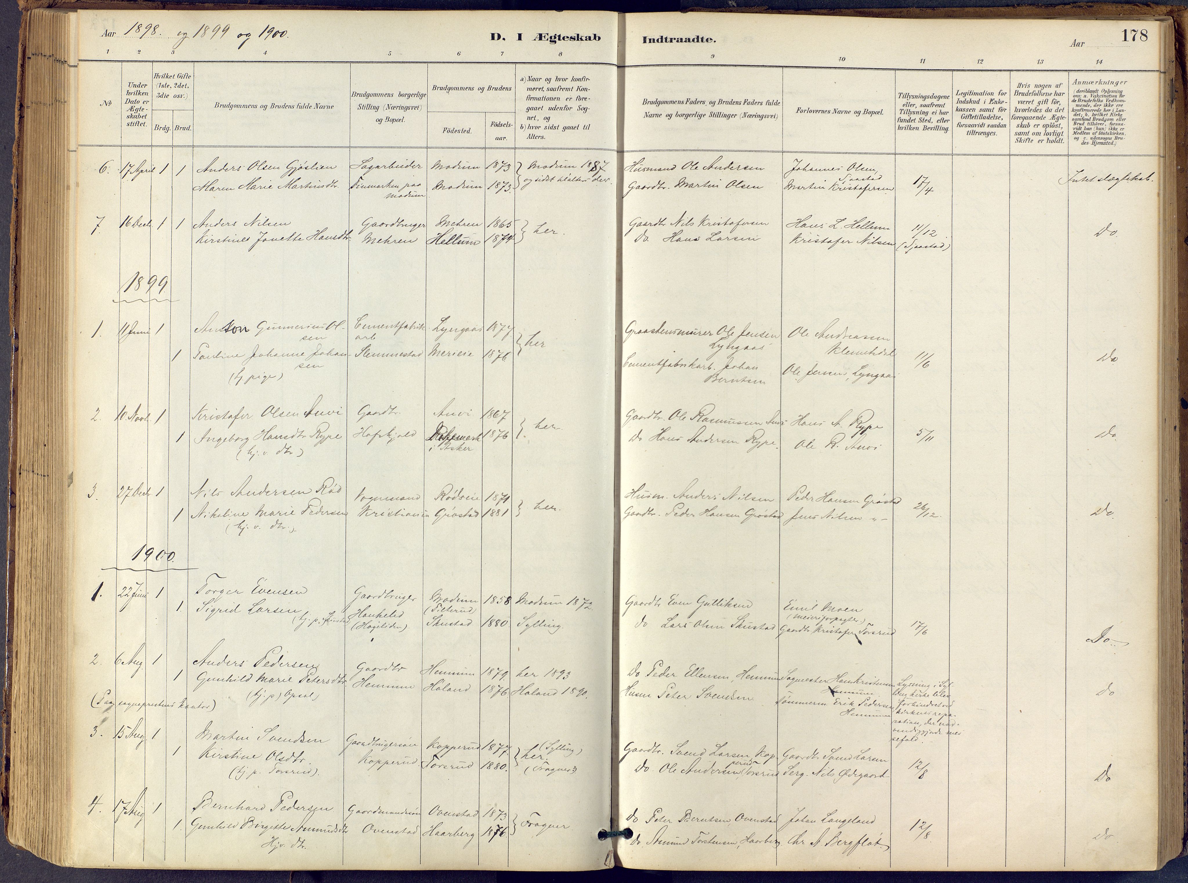 Lier kirkebøker, SAKO/A-230/F/Fb/L0001: Parish register (official) no. II 1, 1883-1910, p. 178