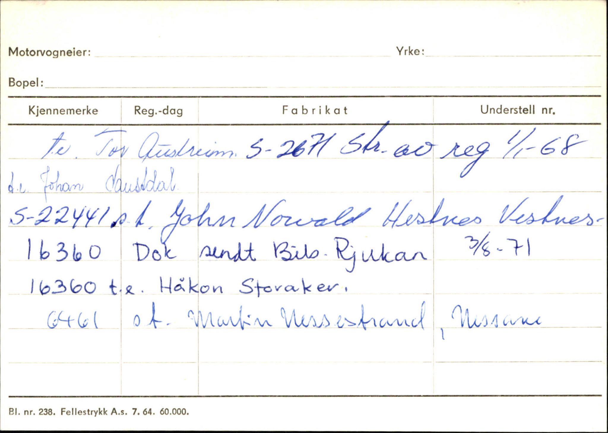 Statens vegvesen, Sogn og Fjordane vegkontor, AV/SAB-A-5301/4/F/L0131: Eigarregister Høyanger P-Å. Stryn S-Å, 1945-1975, p. 2162