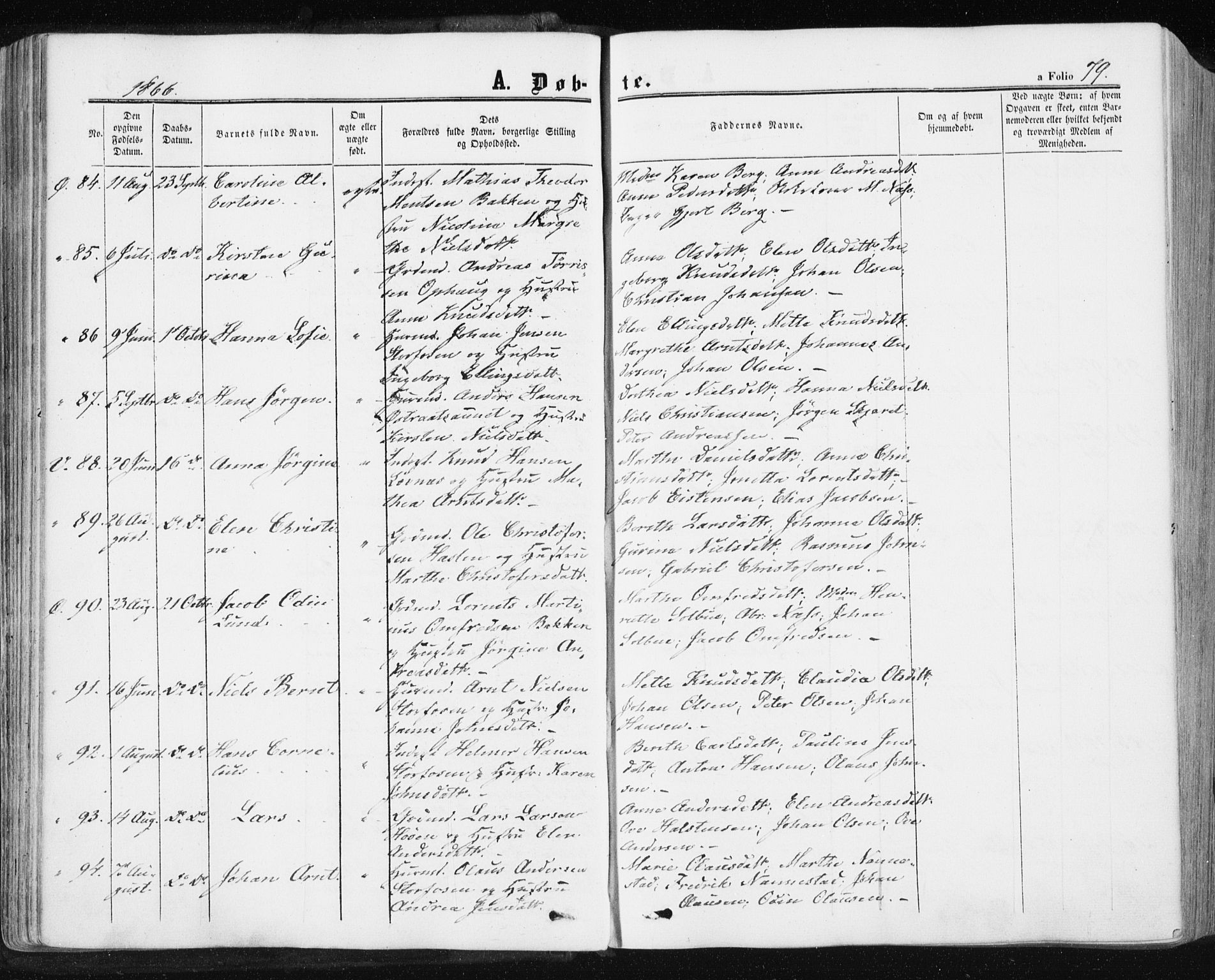 Ministerialprotokoller, klokkerbøker og fødselsregistre - Sør-Trøndelag, SAT/A-1456/659/L0737: Parish register (official) no. 659A07, 1857-1875, p. 79
