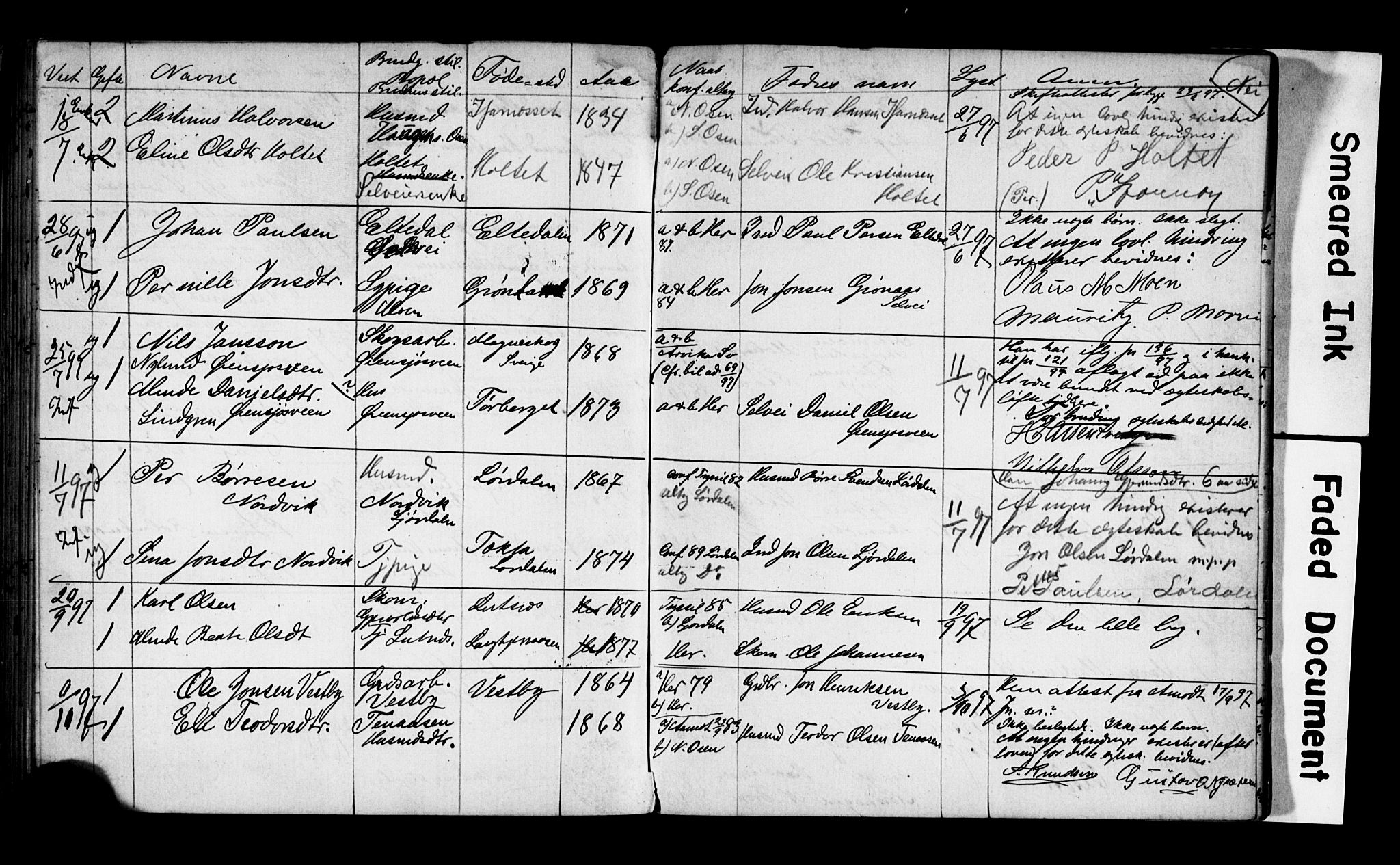 Trysil prestekontor, AV/SAH-PREST-046/I/Ie: Banns register no. 1, 1882-1899