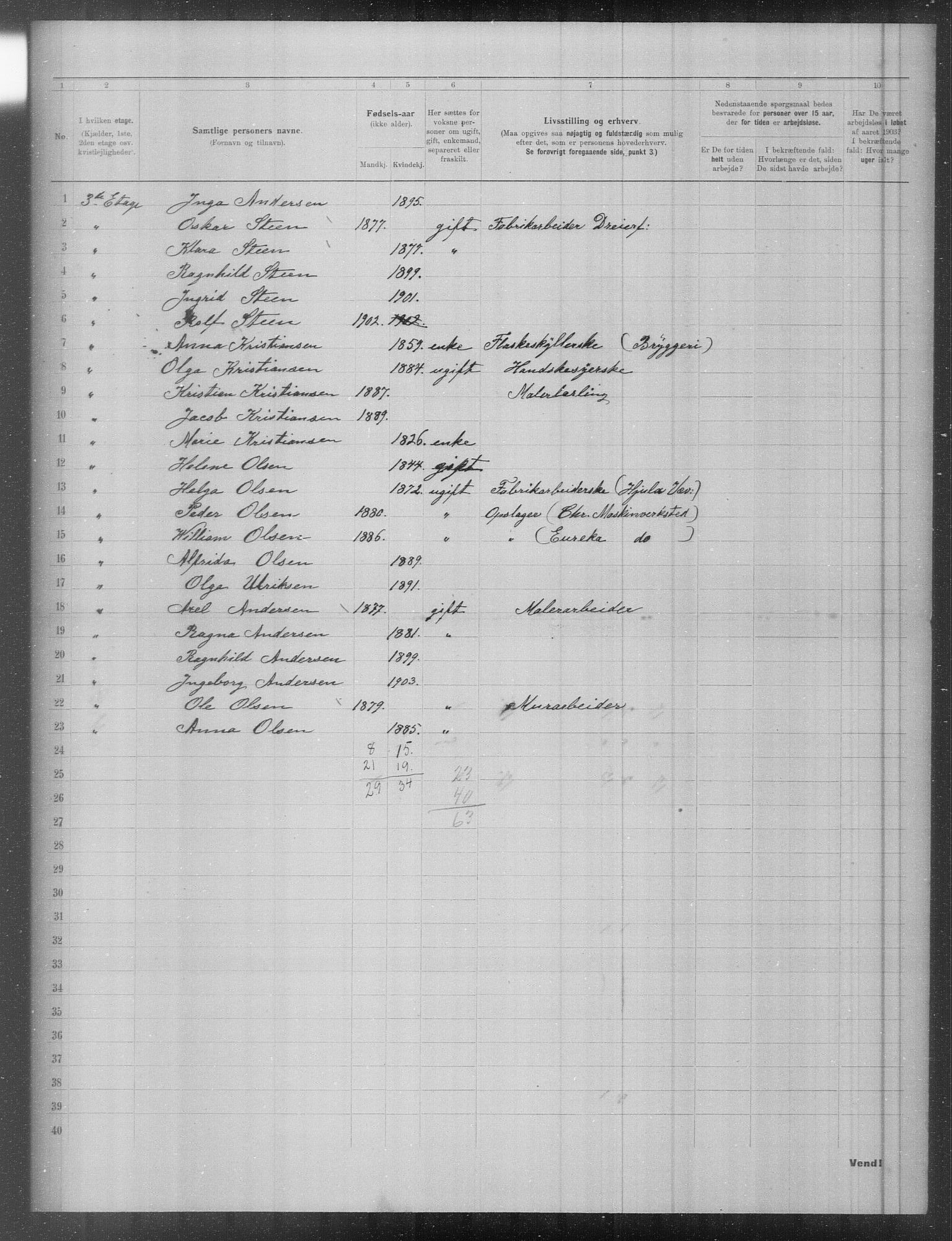 OBA, Municipal Census 1903 for Kristiania, 1903, p. 4973