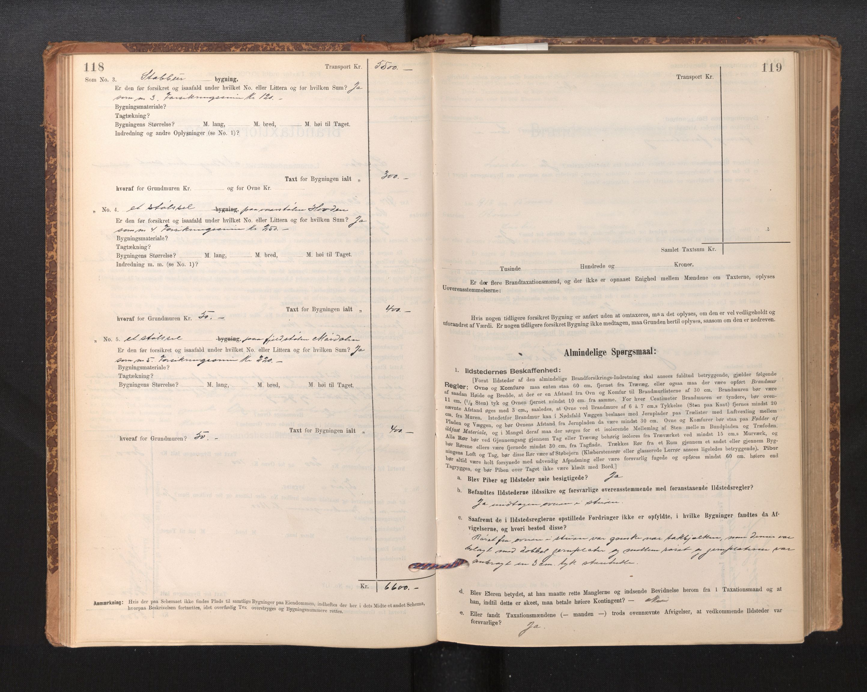 Lensmannen i Luster, SAB/A-29301/0012/L0007: Branntakstprotokoll, skjematakst, 1895-1935, p. 118-119