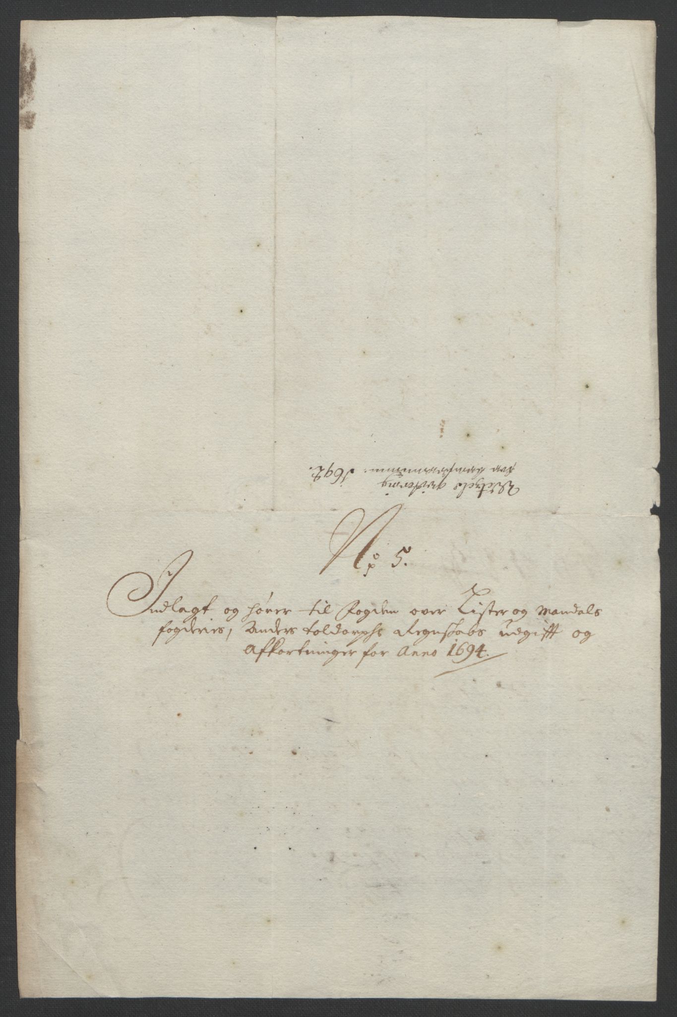 Rentekammeret inntil 1814, Reviderte regnskaper, Fogderegnskap, AV/RA-EA-4092/R43/L2545: Fogderegnskap Lista og Mandal, 1694-1695, p. 151