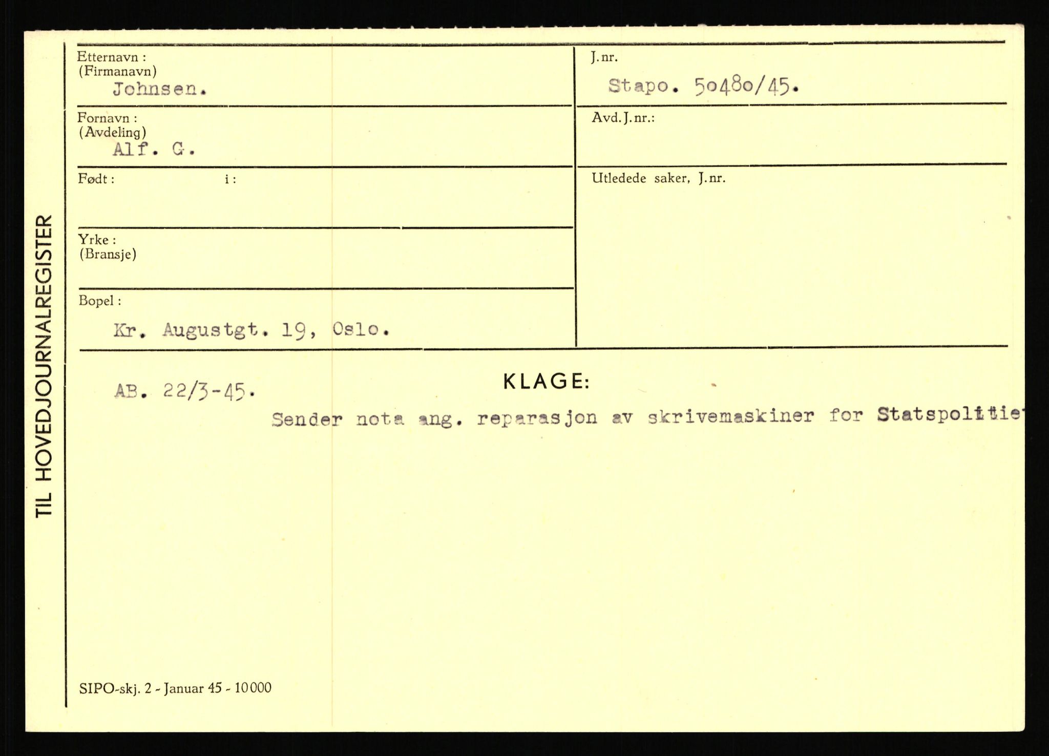 Statspolitiet - Hovedkontoret / Osloavdelingen, AV/RA-S-1329/C/Ca/L0008: Johan(nes)sen - Knoph, 1943-1945, p. 1867