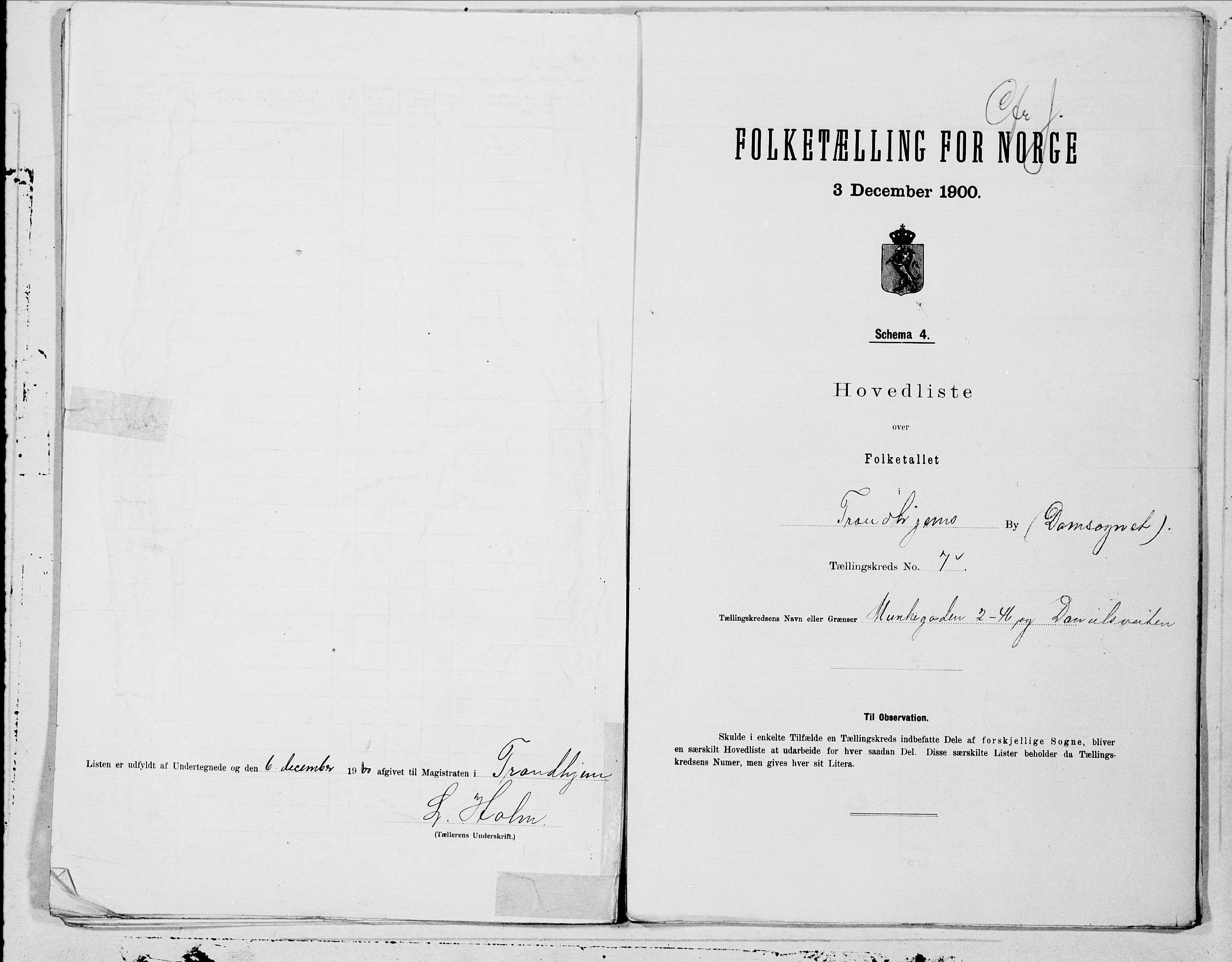 SAT, 1900 census for Trondheim, 1900, p. 13