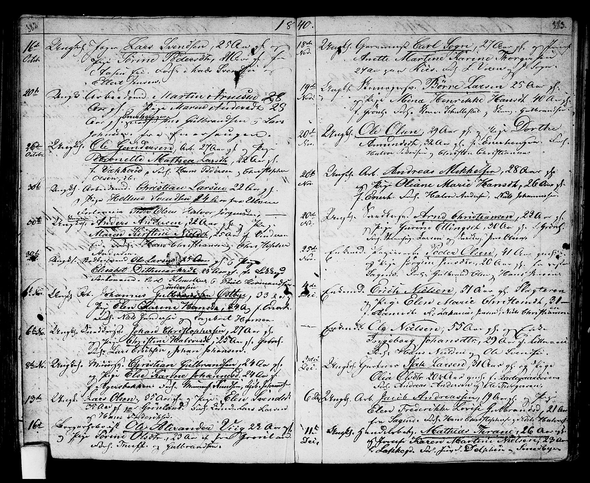 Aker prestekontor kirkebøker, AV/SAO-A-10861/G/L0007: Parish register (copy) no. 7, 1838-1846, p. 382-383