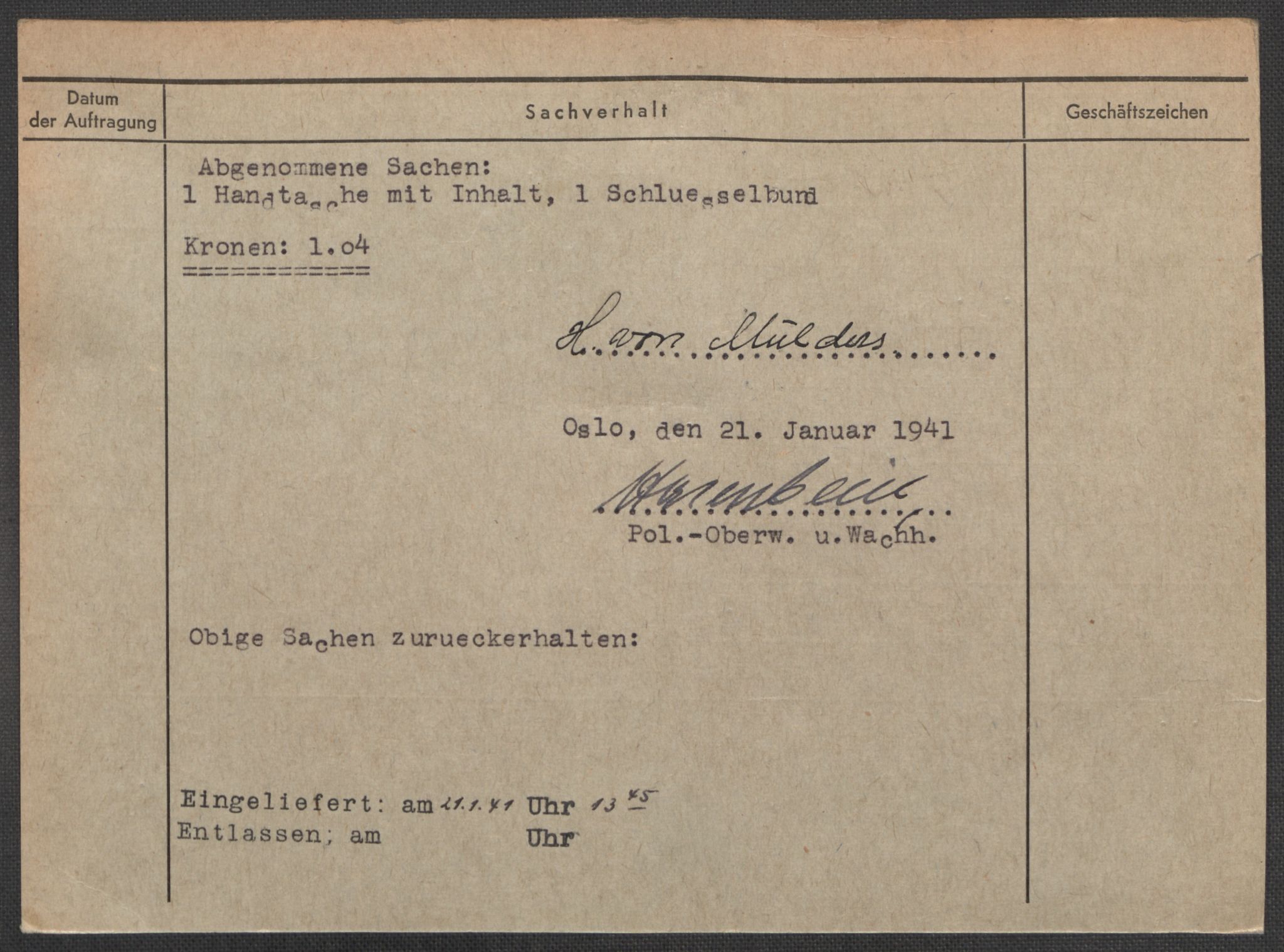 Befehlshaber der Sicherheitspolizei und des SD, AV/RA-RAFA-5969/E/Ea/Eaa/L0007: Register over norske fanger i Møllergata 19: Lundb-N, 1940-1945, p. 855