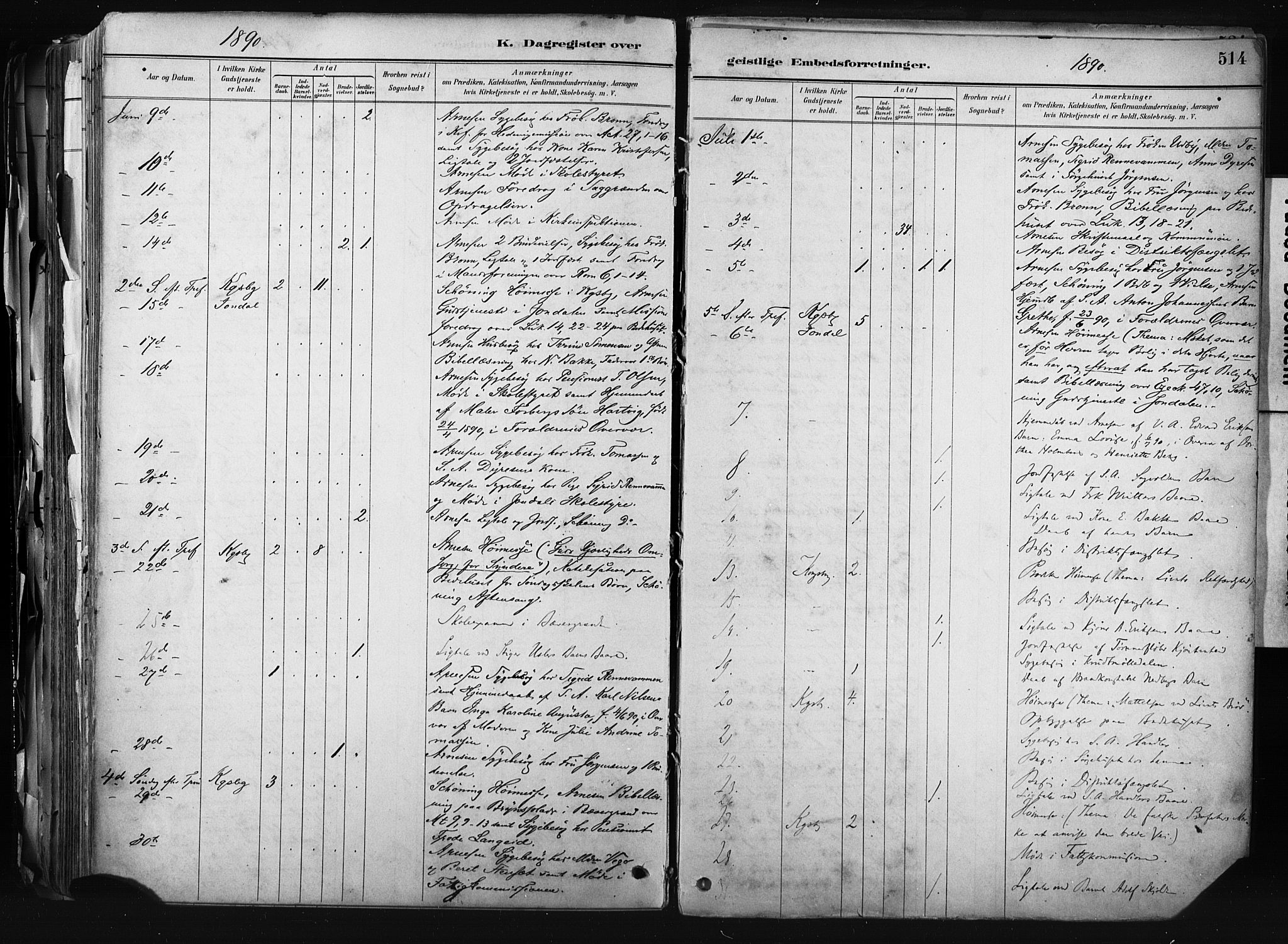 Kongsberg kirkebøker, AV/SAKO-A-22/F/Fb/L0002: Parish register (official) no. II 2, 1886-1896, p. 514