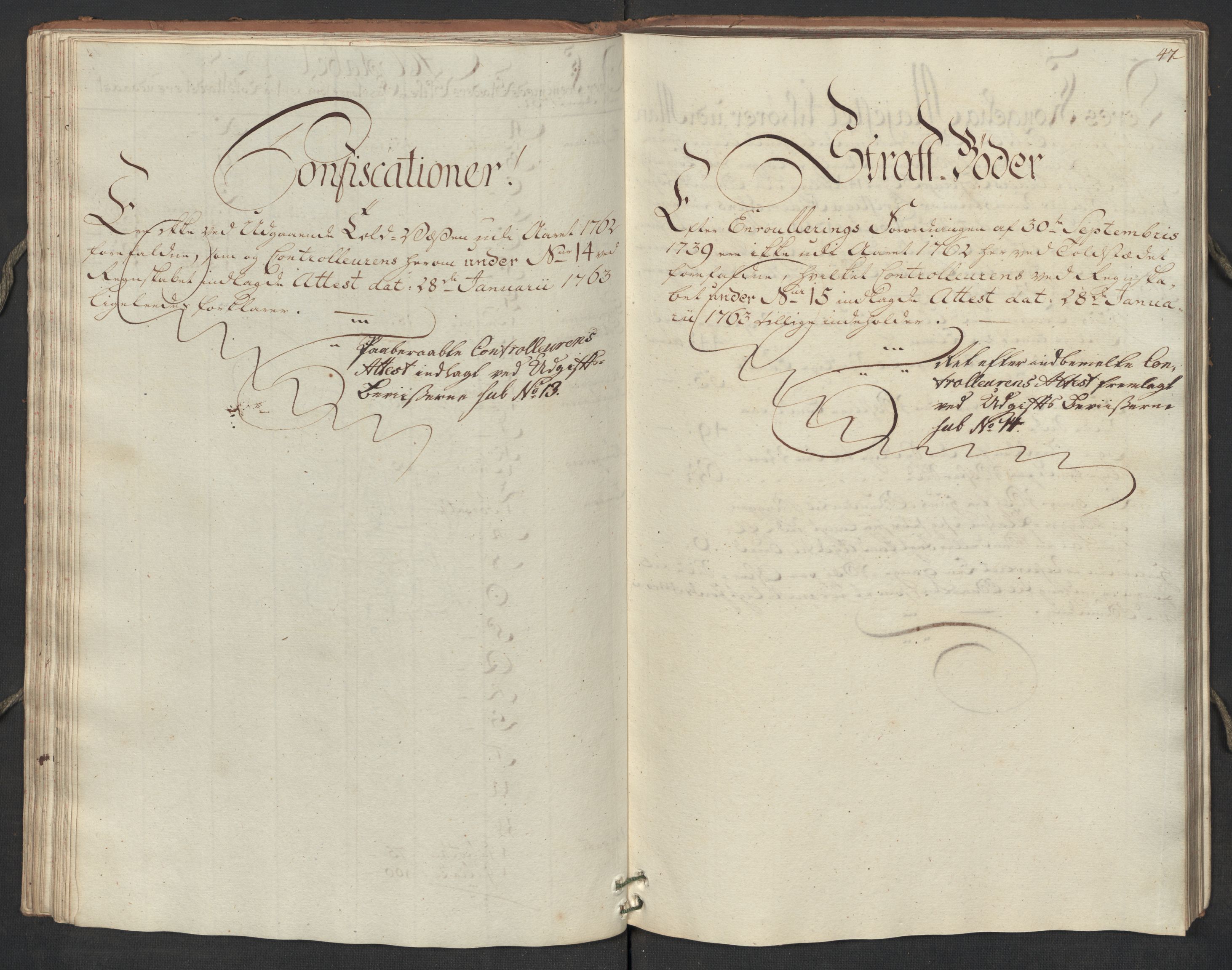 Generaltollkammeret, tollregnskaper, AV/RA-EA-5490/R17/L0023/0005: Tollregnskaper Mandal / Utgående hovedtollbok, 1762, p. 46b-47a