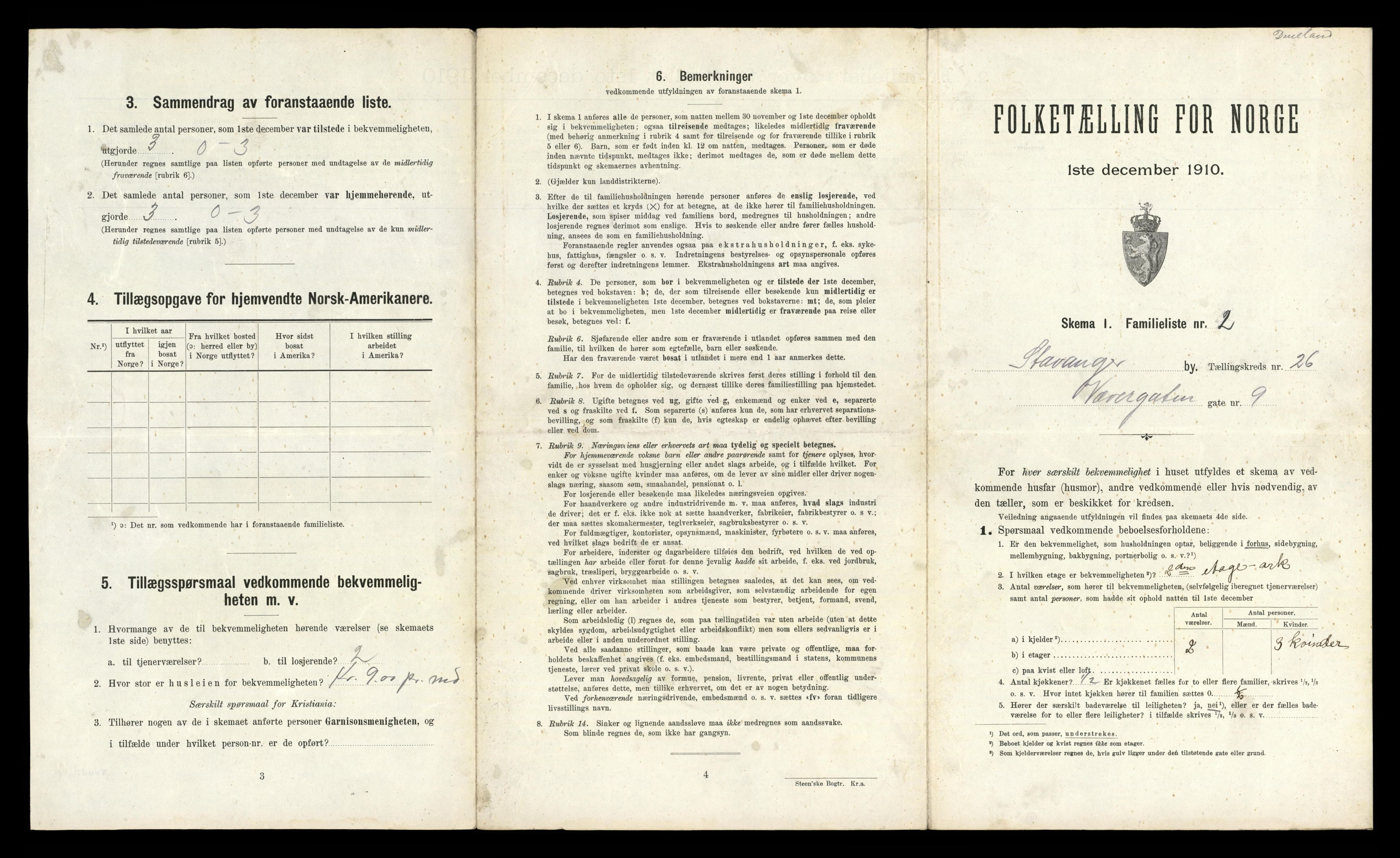 RA, 1910 census for Stavanger, 1910, p. 16554