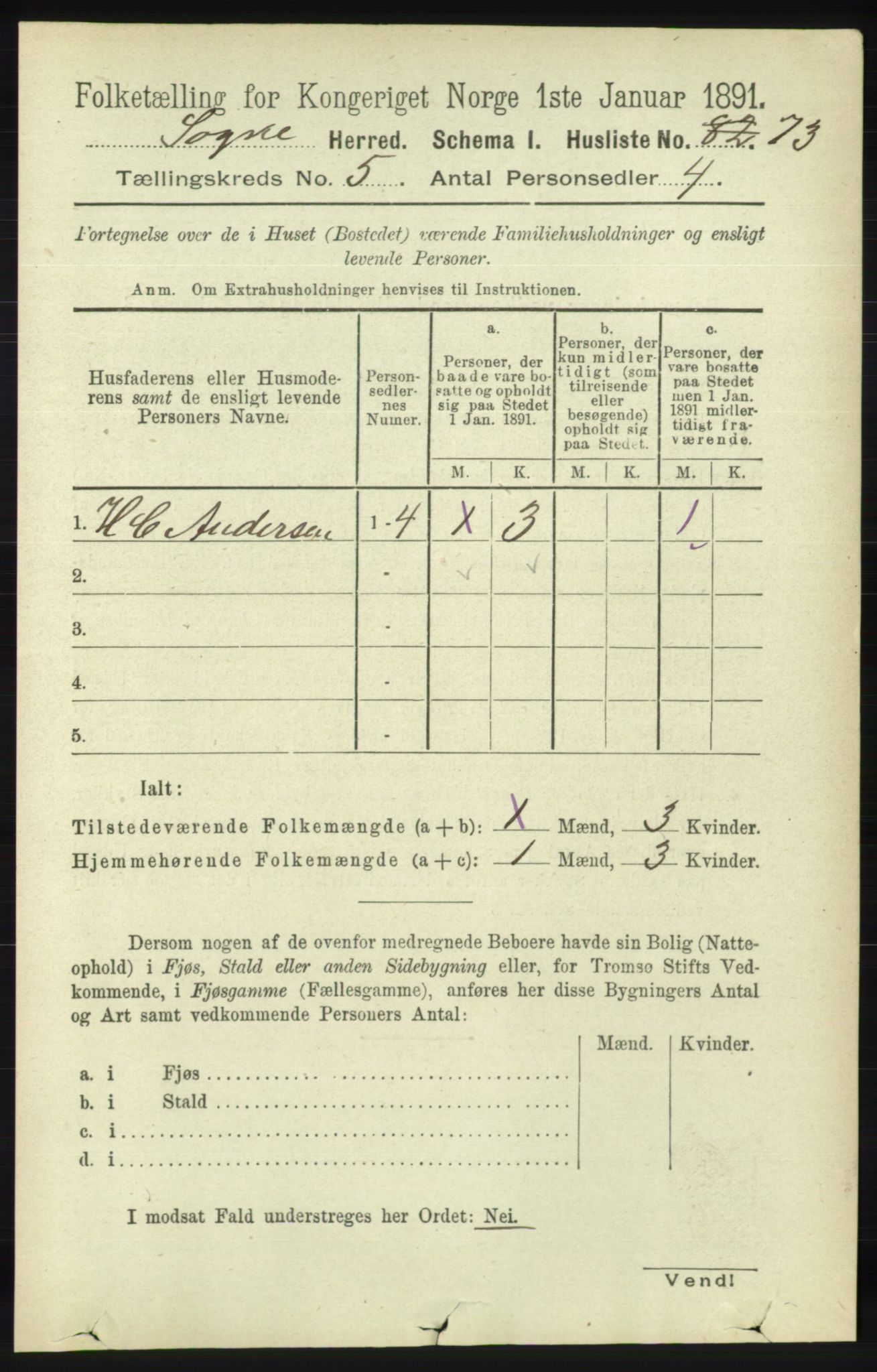 RA, 1891 census for 1018 Søgne, 1891, p. 904