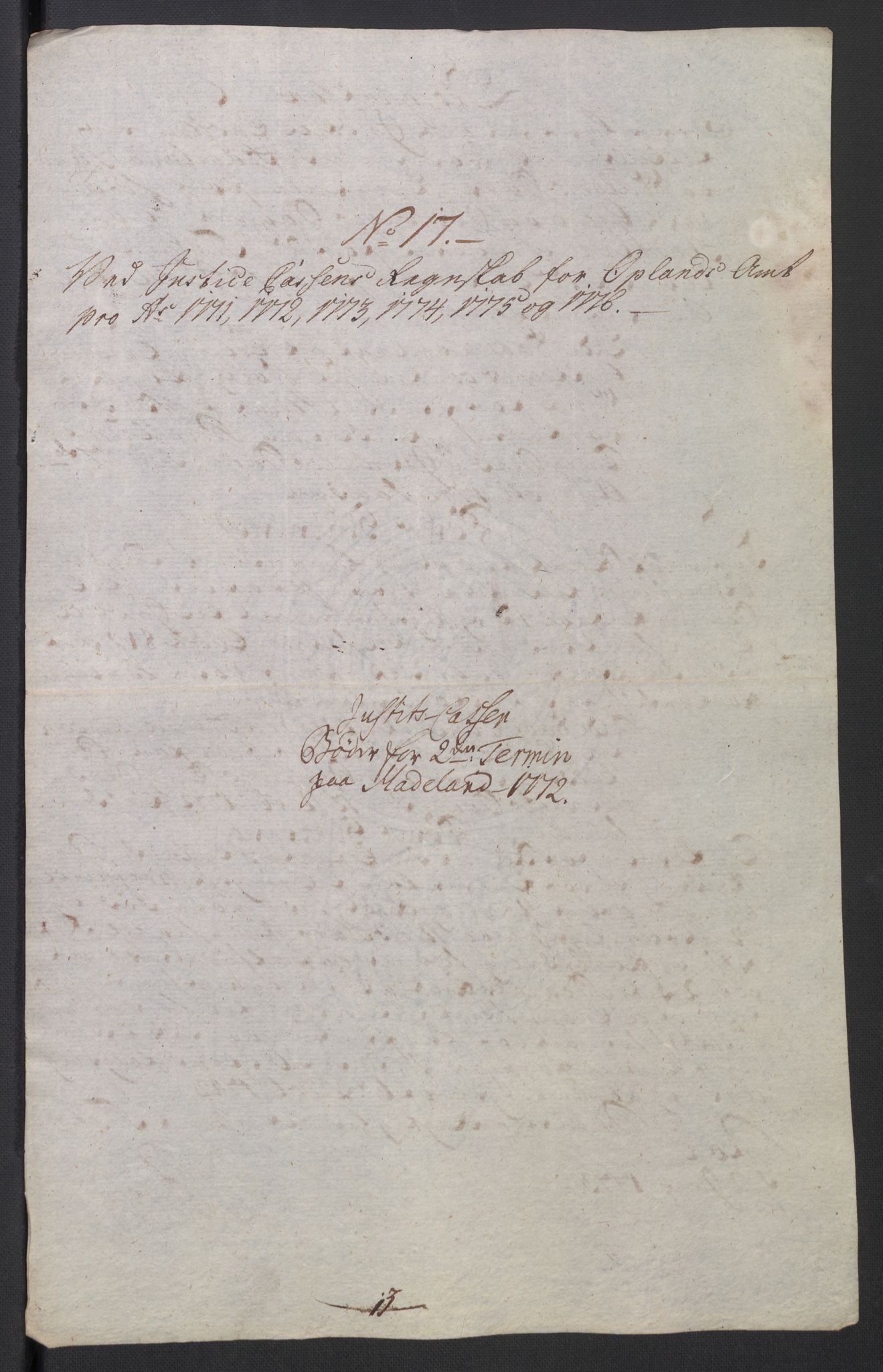 Rentekammeret inntil 1814, Reviderte regnskaper, Mindre regnskaper, AV/RA-EA-4068/Rb/L0014: Opplands amt, 1771-1779, p. 171