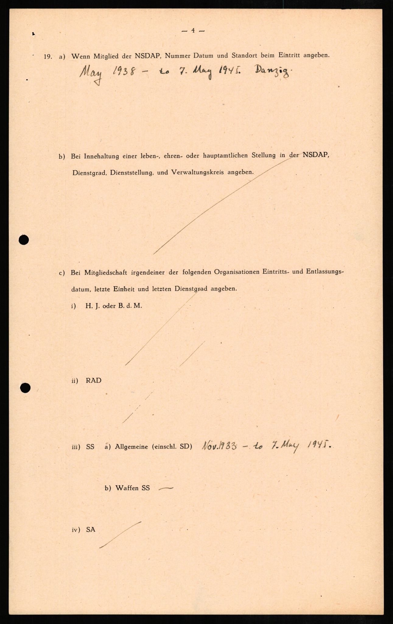 Forsvaret, Forsvarets overkommando II, RA/RAFA-3915/D/Db/L0010: CI Questionaires. Tyske okkupasjonsstyrker i Norge. Tyskere., 1945-1946, p. 224