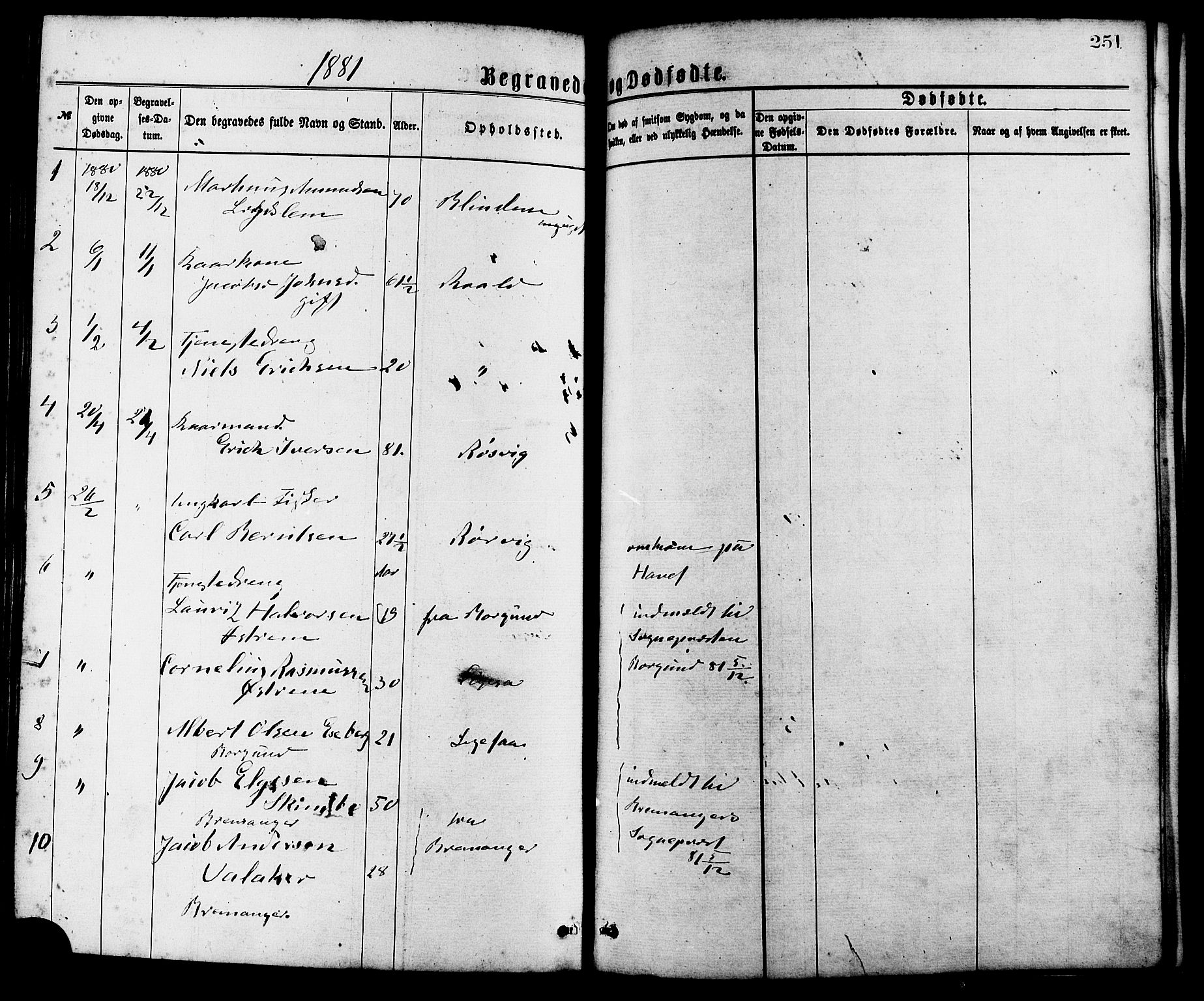Ministerialprotokoller, klokkerbøker og fødselsregistre - Møre og Romsdal, SAT/A-1454/537/L0519: Parish register (official) no. 537A03, 1876-1889, p. 251