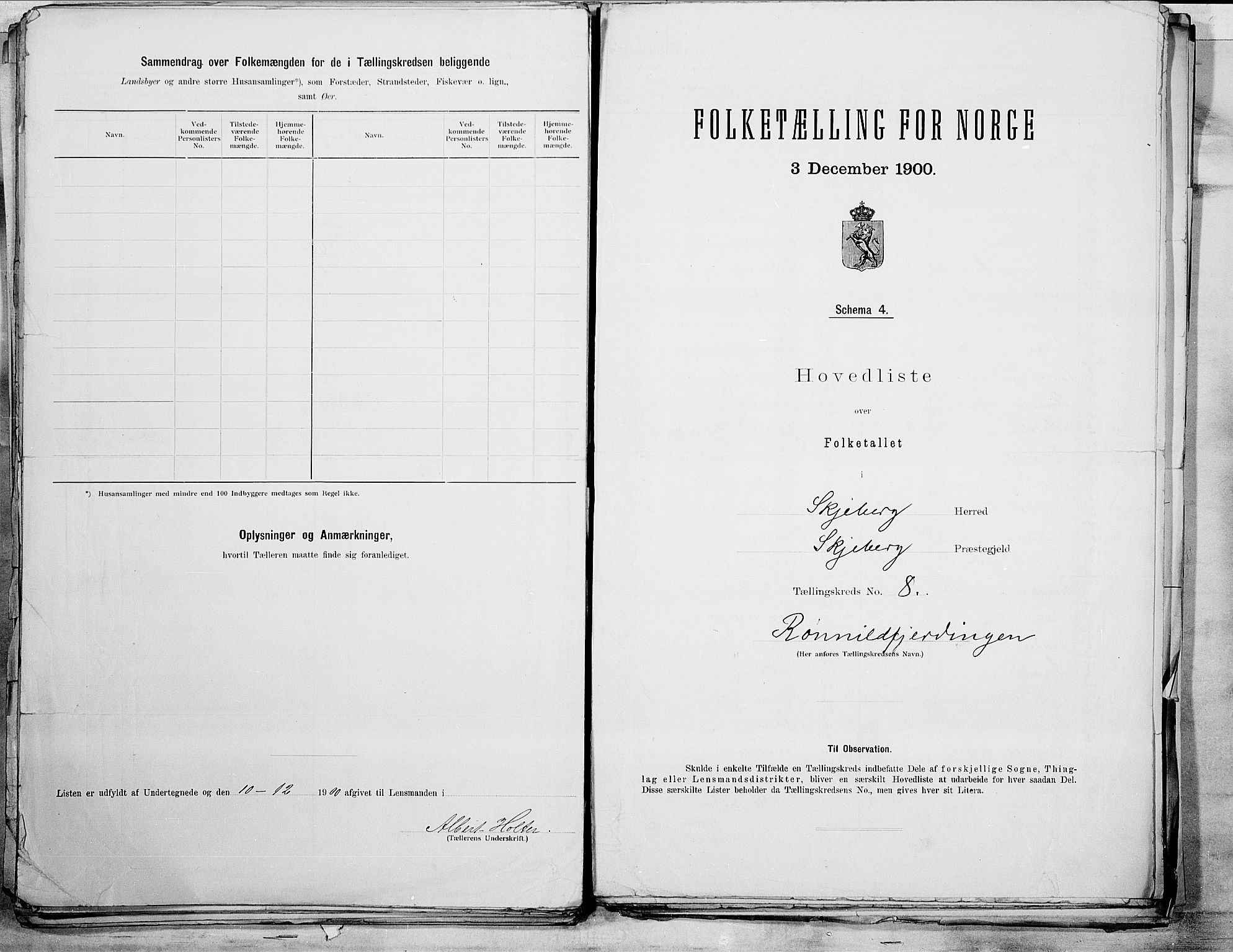 SAO, 1900 census for Skjeberg, 1900, p. 20